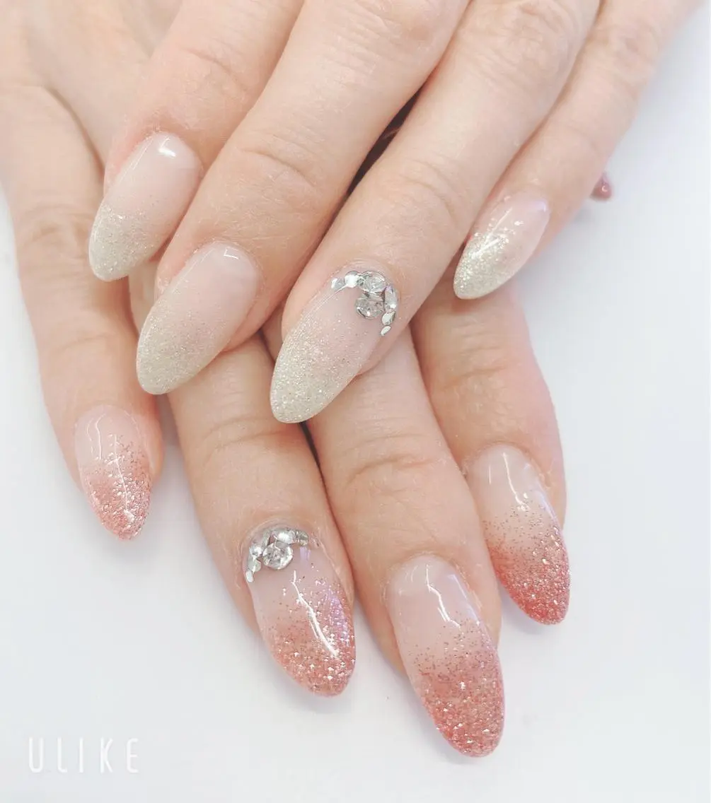 ネイル グラデーション ラメ(グリッター) ラメグラデーション ハンドネイル Nail room Lunaのネイルデザイン