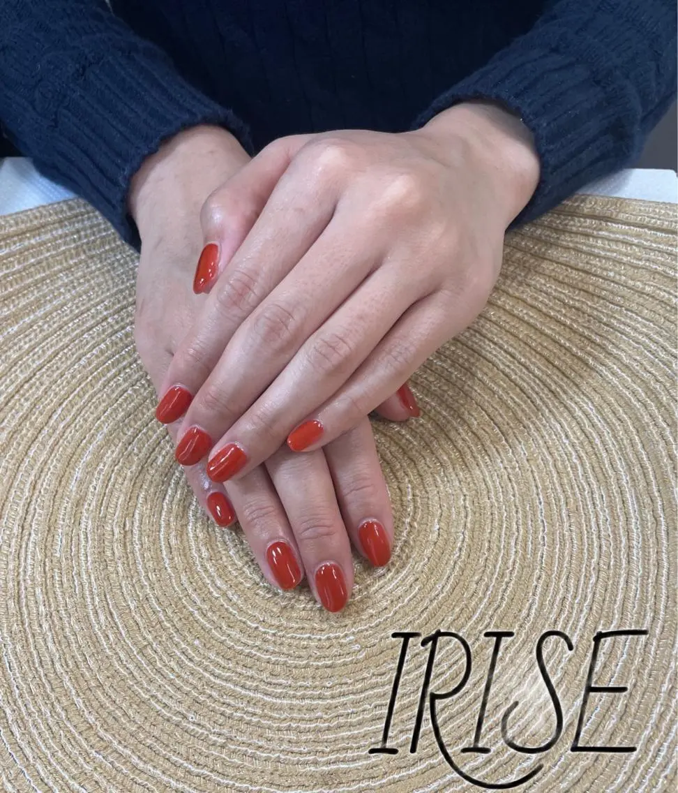 ネイル 赤色 salon de iriseのマツエク・マツパデザイン