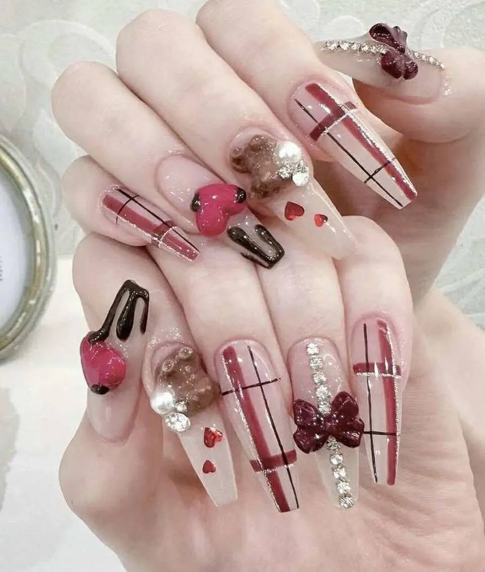 ロング 韓国風ヘア ハンドネイル Bling Salonのネイルデザイン