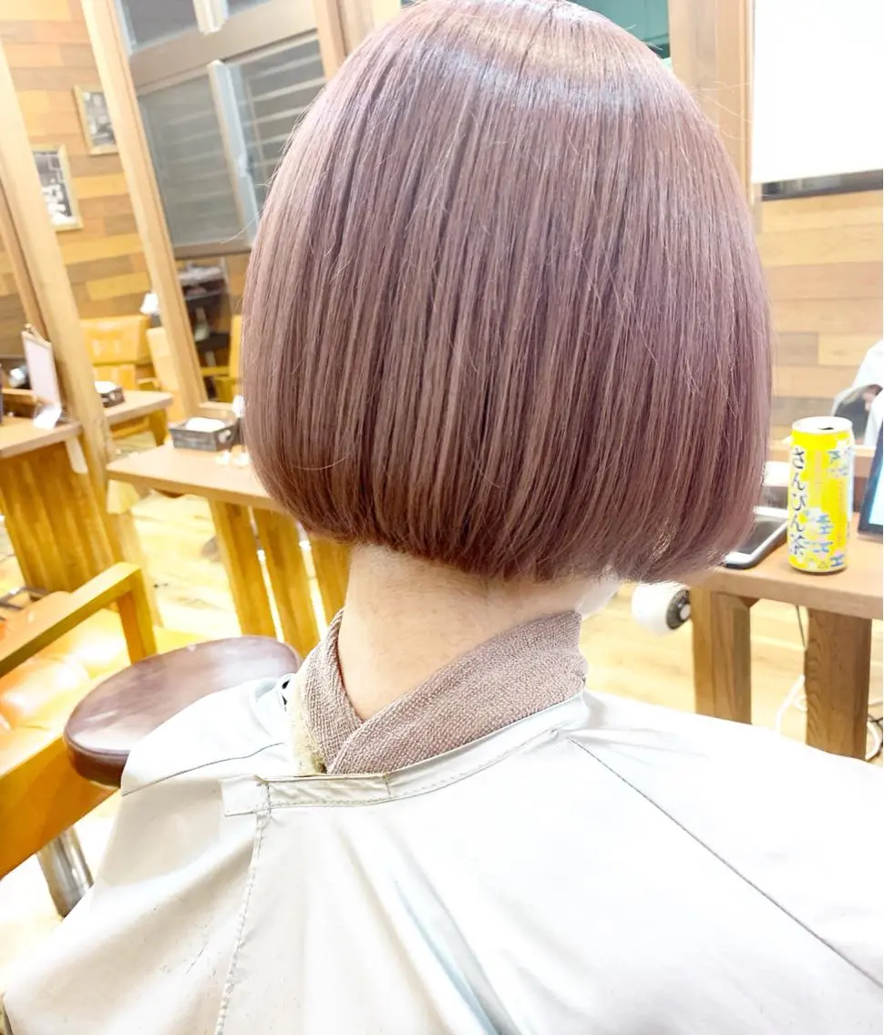 ショート カラー ベージュカラー ピンクカラー ピンクベージュ ボブ NAO ☆のヘアスタイル