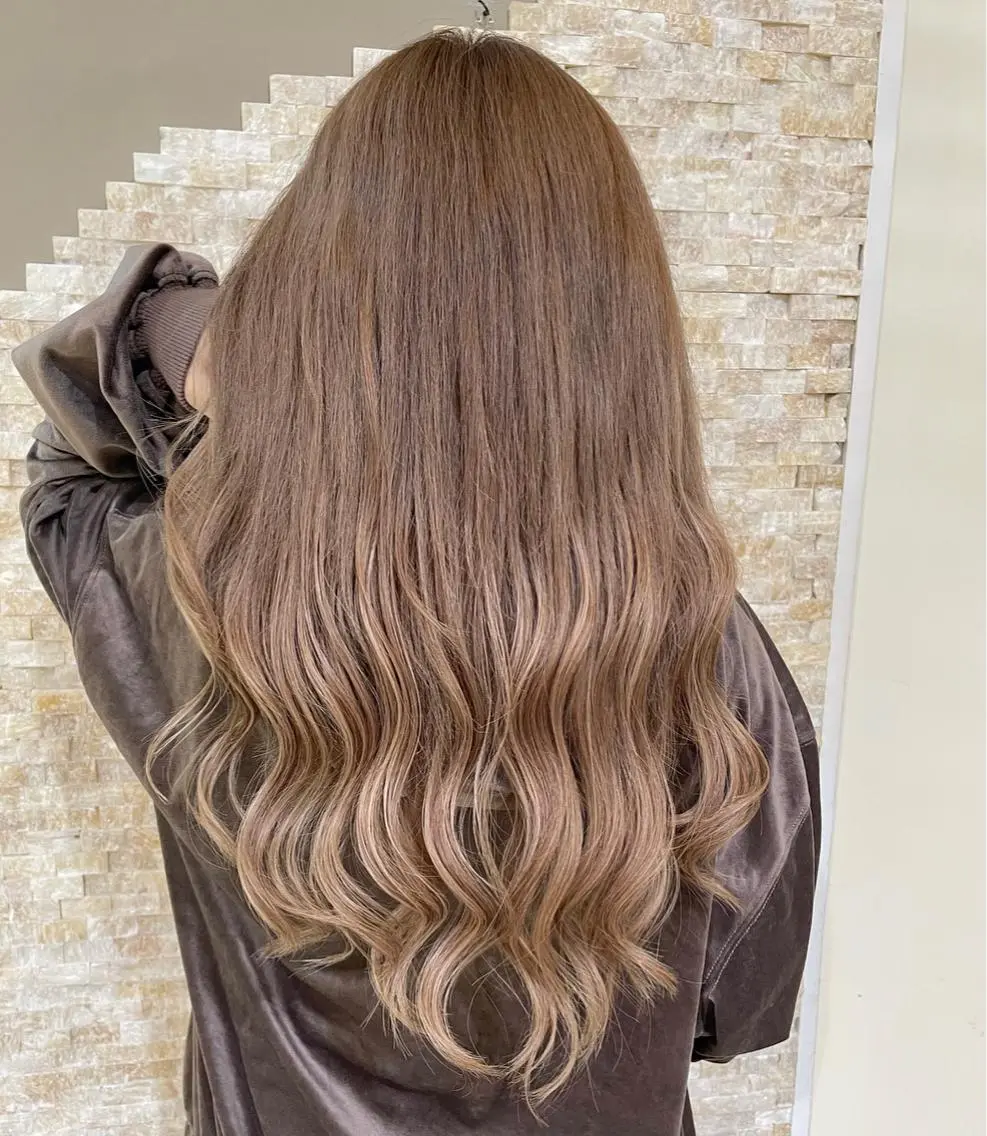 ロング カラー シールエクステ ベージュカラー ダブルカラー ハイトーンカラー エクステ エクステ×ハイトーン 🌈KEISUKEのヘアスタイル