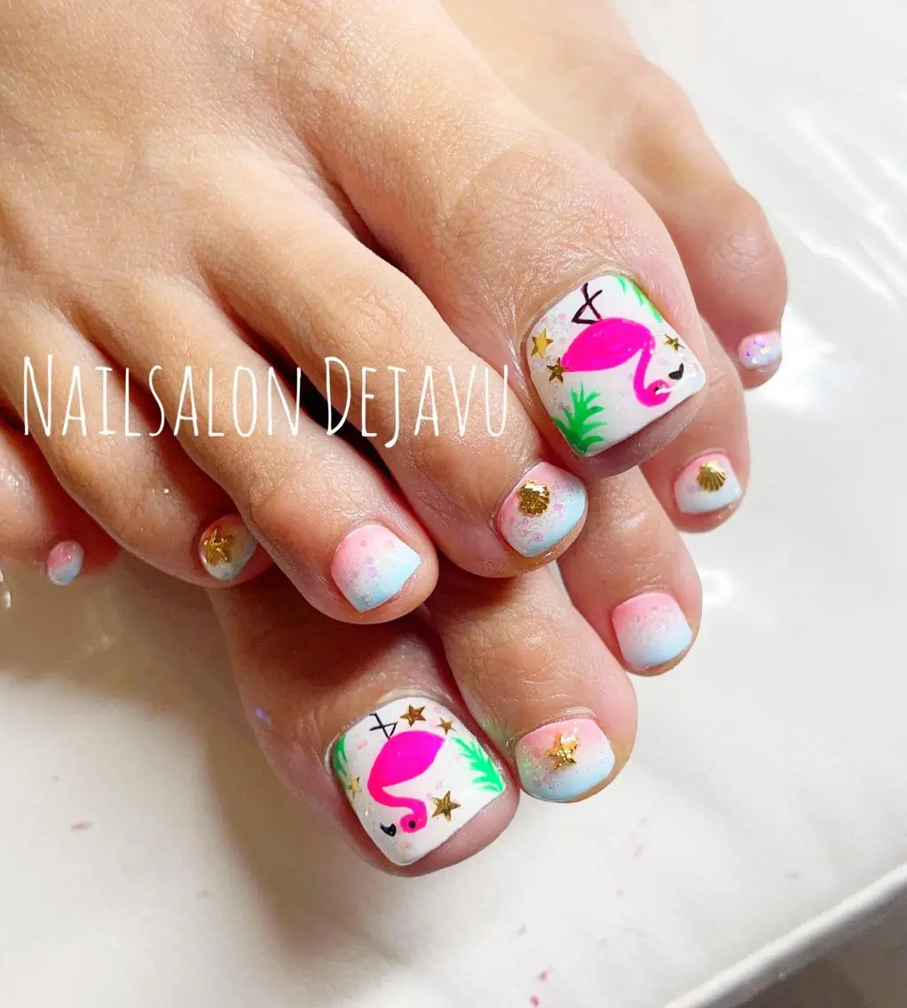 ネイル アートネイル フットネイル 持ち込み 夏ネイル Nail salon Dejavu 🌿のネイルデザイン