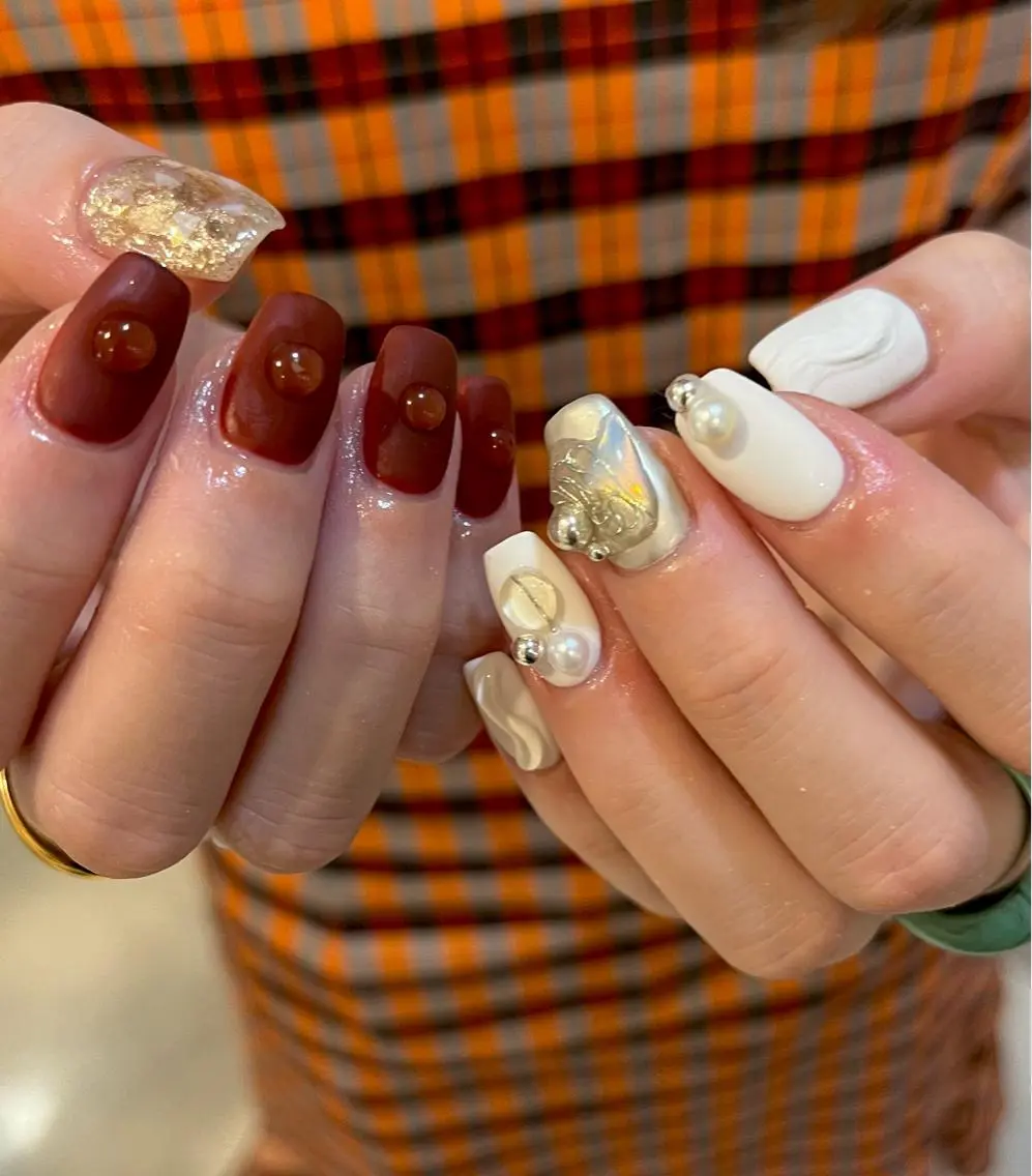 ネイル キラキラネイル マットネイル 持ち込み ぷっくりネイル 春ネイル ハンドネイル フットネイル Para Sol nail Maoのネイルデザイン