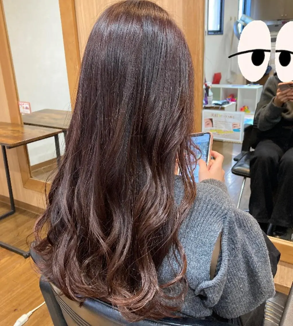 ロング ピンクブラウン MOLLA ✂️辻桃加のヘアスタイル