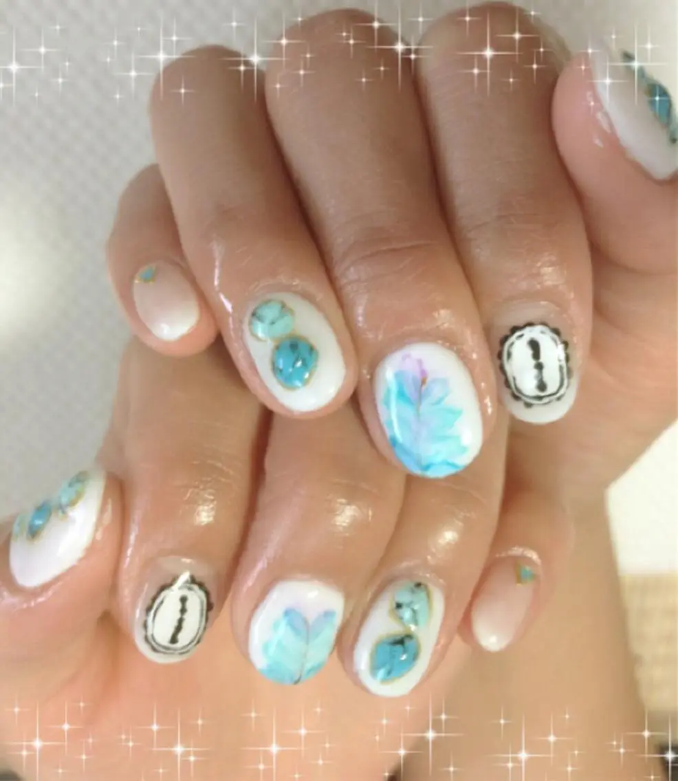 ネイル アートネイル 大理石ネイル(マーブル) ストーンネイル ベテランネイル cnc nailのネイルデザイン