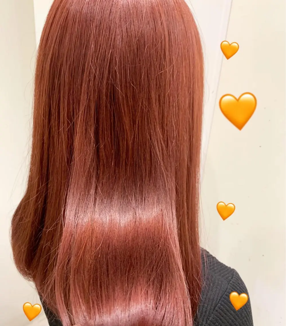 ミディアム カラー オレンジ 新宿駅近♡個室 ♡関口三都季🌜のヘアスタイル