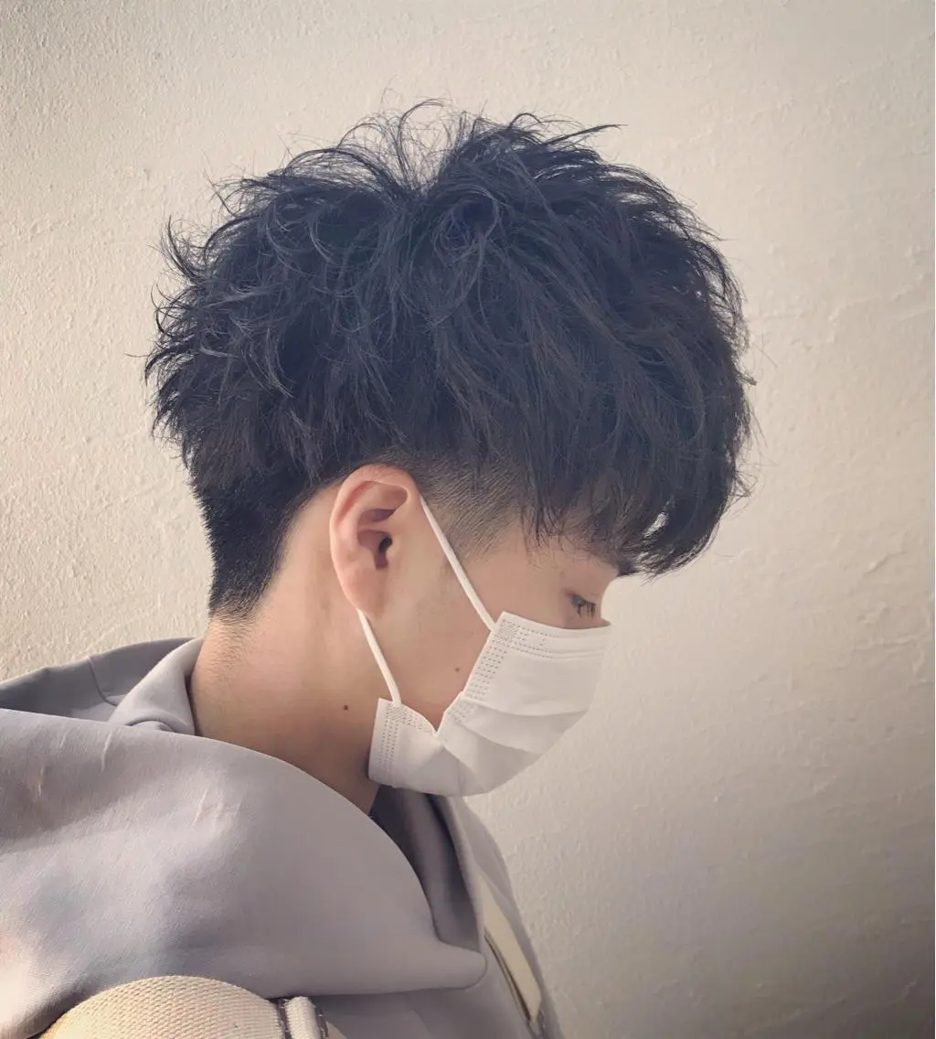 ショート パーマ メンズ ニュアンスパーマ/ レイヤー/茶屋町のヘアスタイル