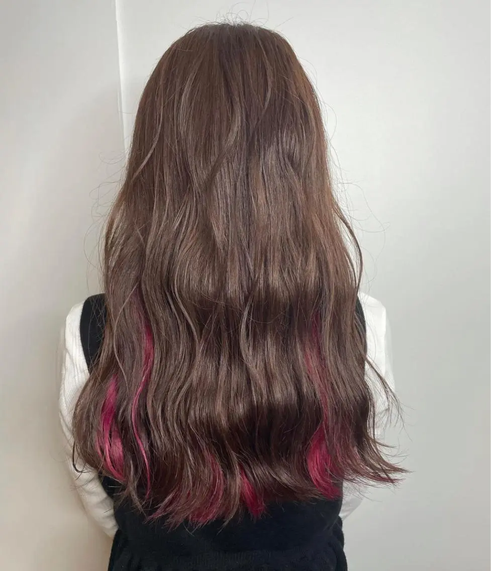 ロング カラー ピンクカラー ナチュラルカラー 児玉優香のヘアスタイル