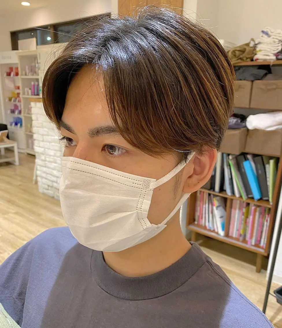 メンズ センターパート メンズ韓国風 🫧顔周りカット 🫧樫村優香のヘアスタイル