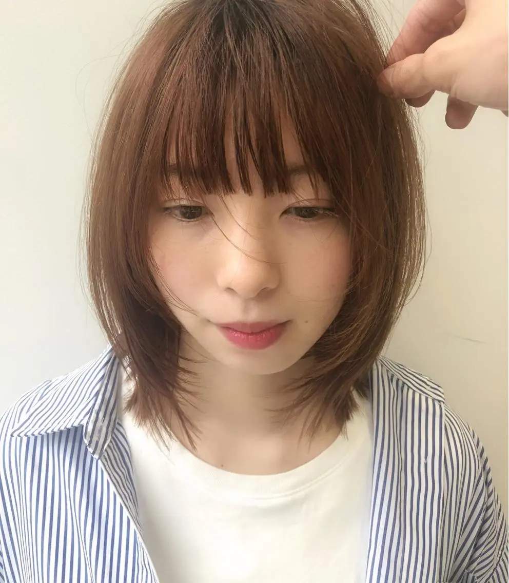 ミディアム カラー ニュアンスパーマ/ 曲がる縮毛矯正/平木のヘアスタイル