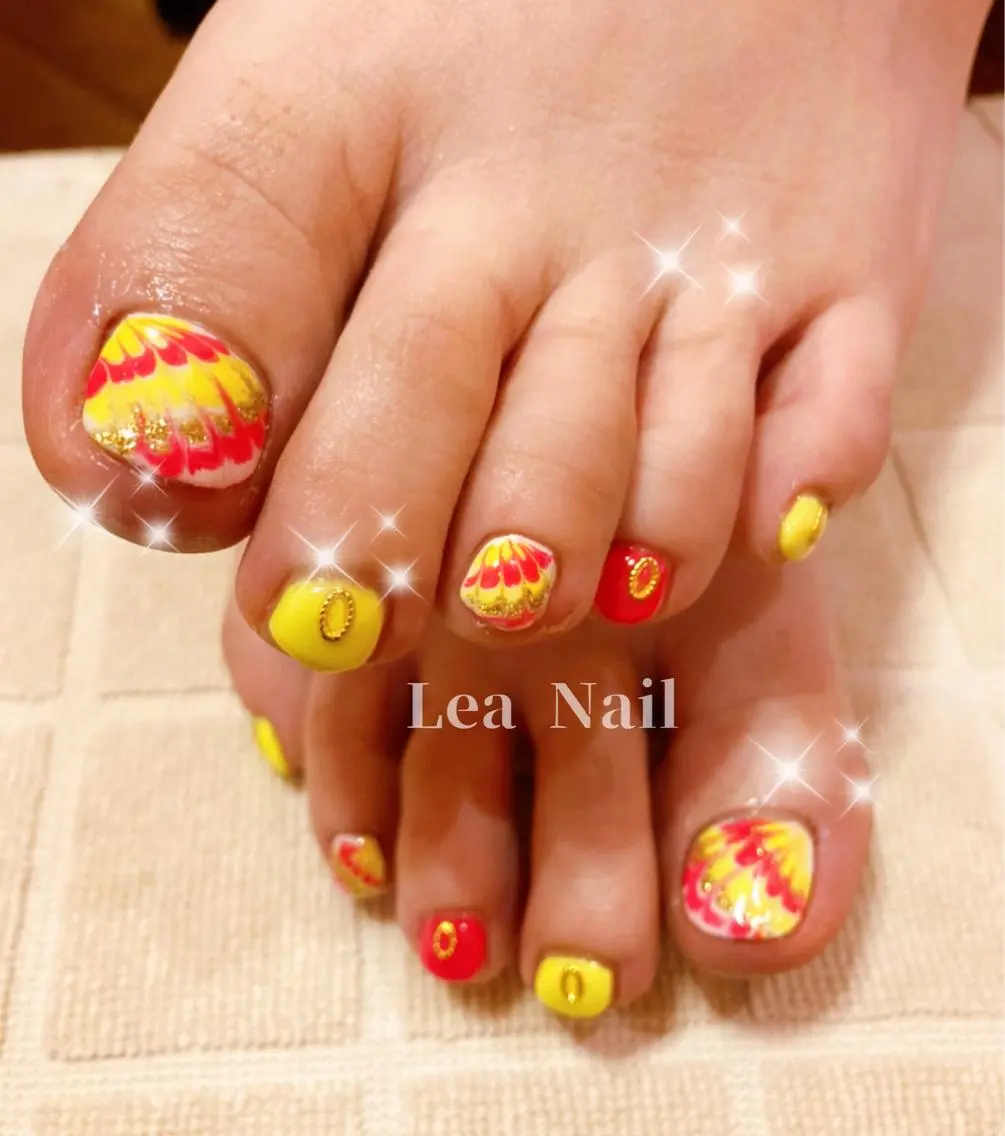 ネイル ピーコックネイル Lea Nailのネイルデザイン