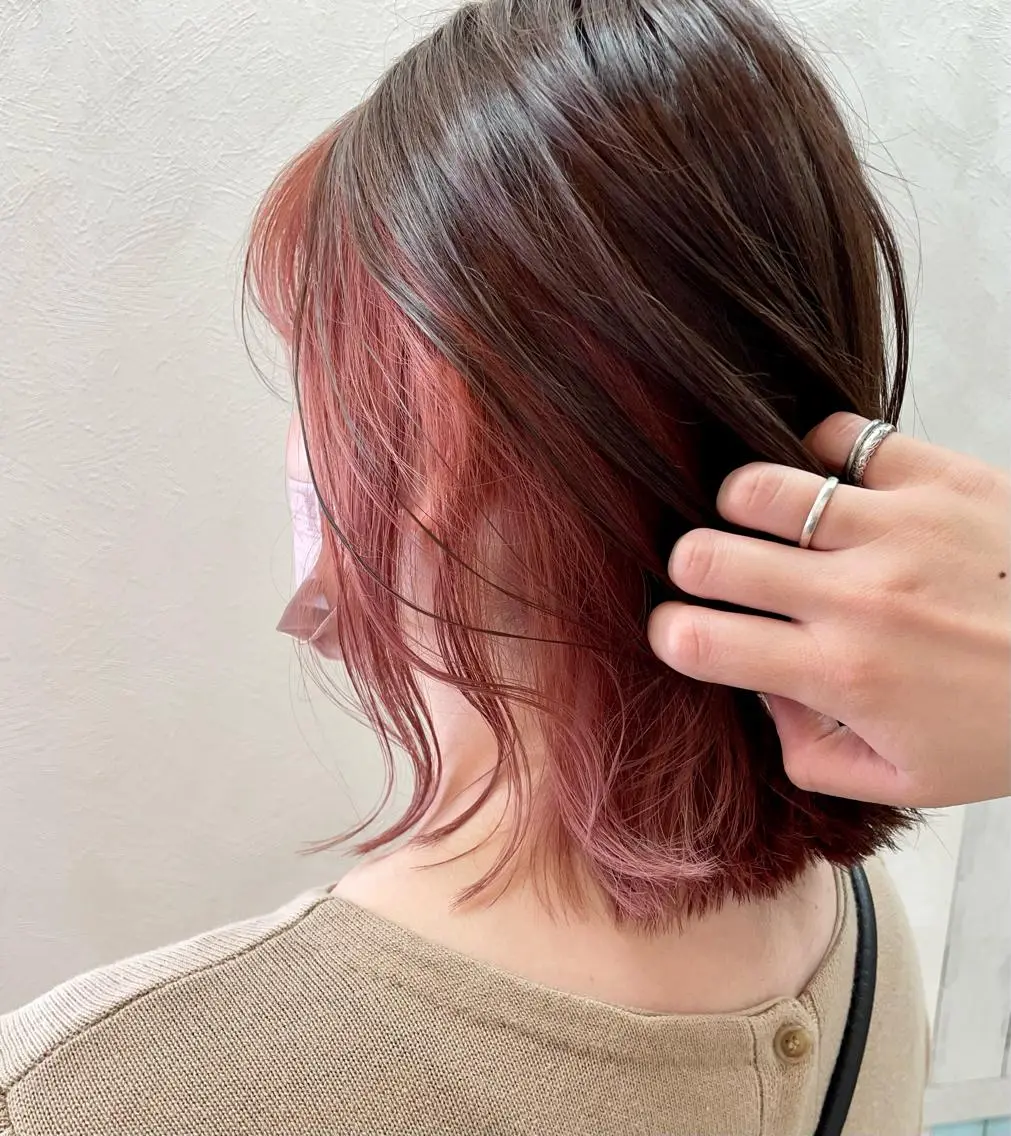 ショート カラー ピンクカラー カット ヘアカラー トリートメント 加藤 産休につき８月末までのヘアスタイル