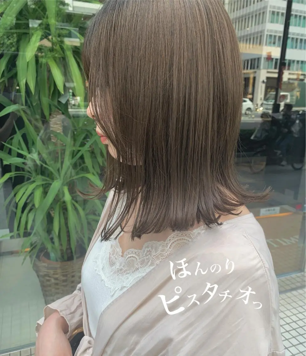 ミディアム カラー ベージュカラー 透明感カラー オレンジ くびれヘア ✂️ボブの神様 北村涼✂️のヘアスタイル