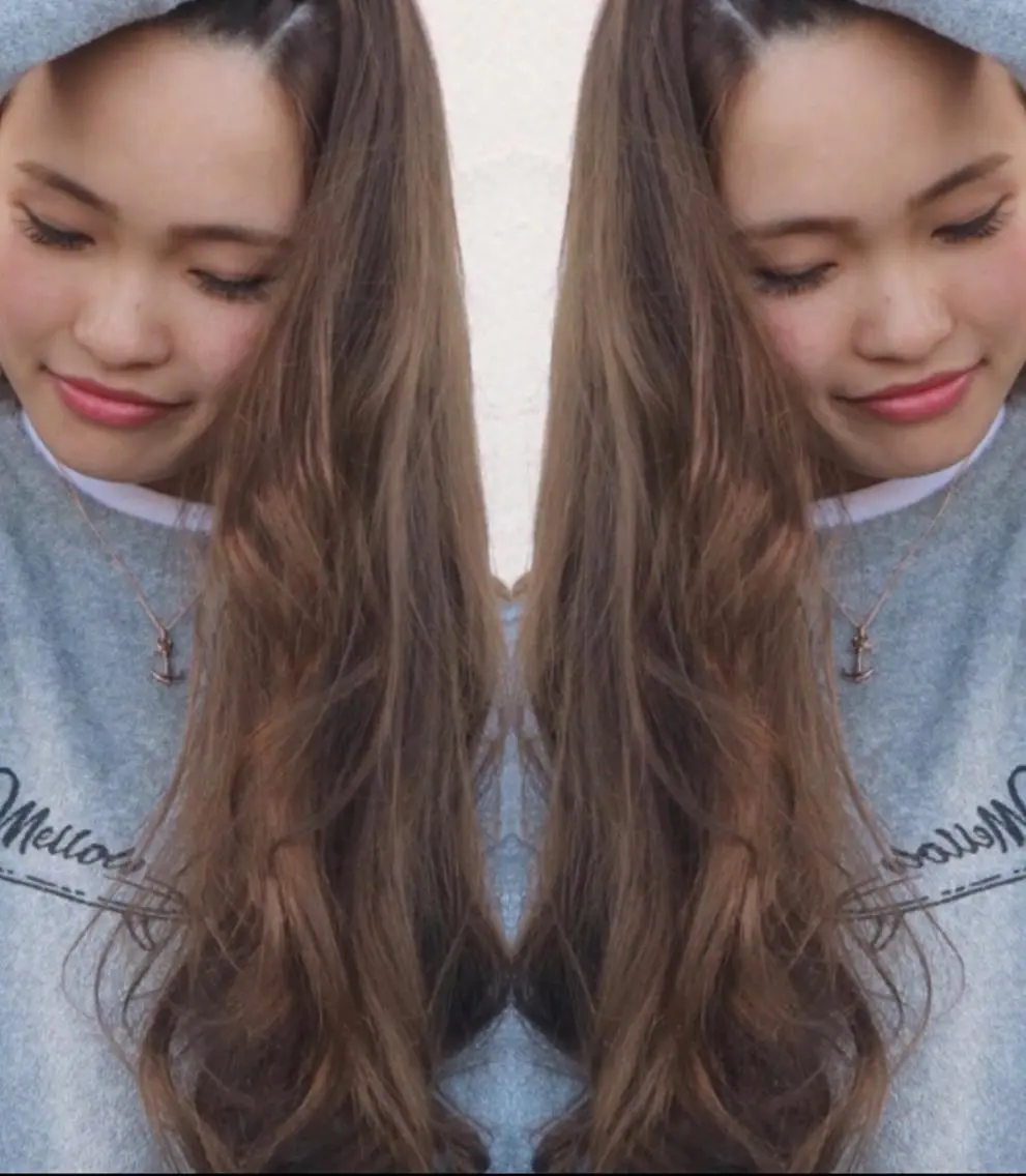 ロング カラー パーマ ヘアアレンジ Device ディバイスのヘアスタイル
