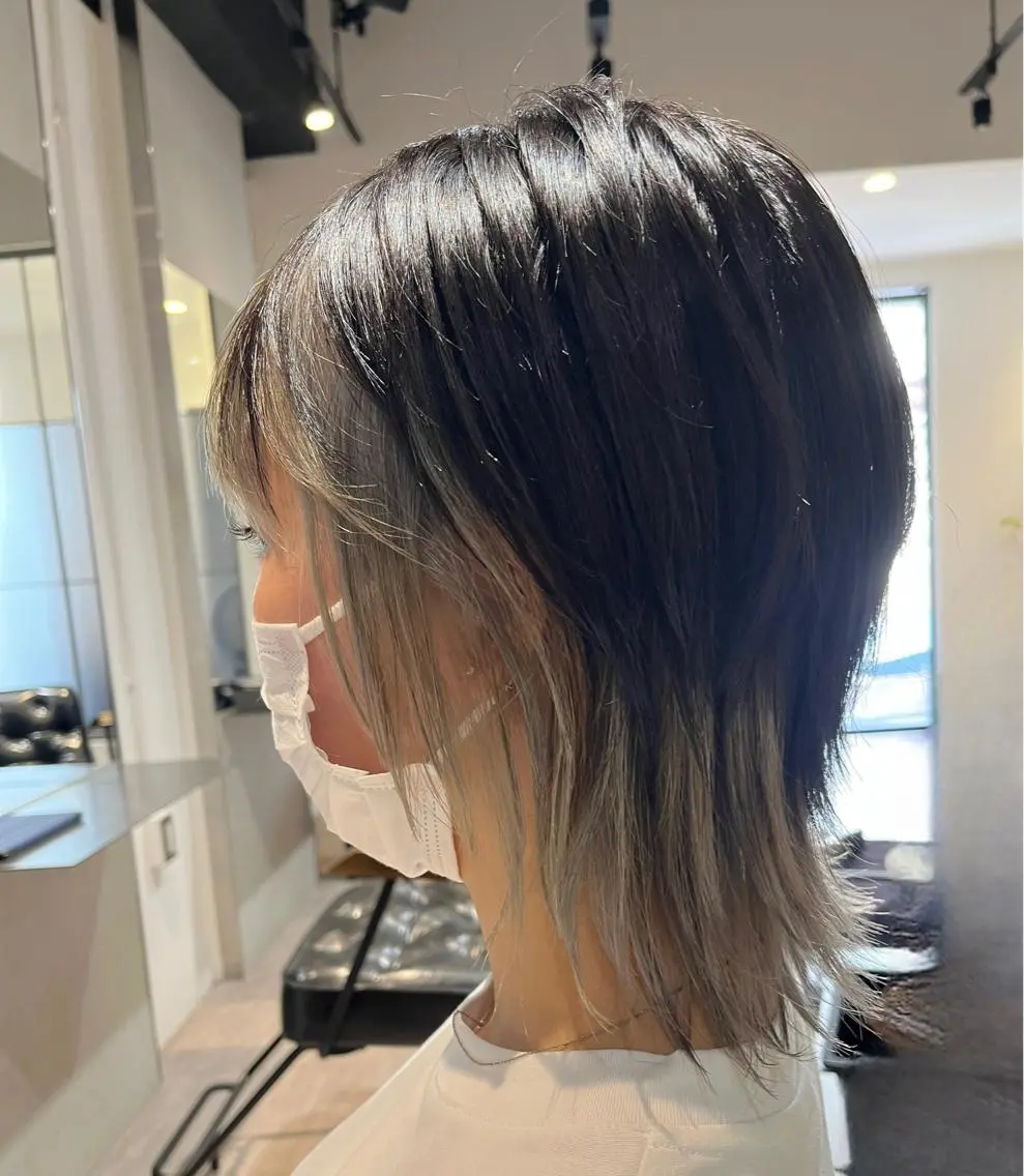 ミディアム カラー シルバー ウルフカット 🌈透明感カラー🌈 🌟吉田祐介🌟のヘアスタイル