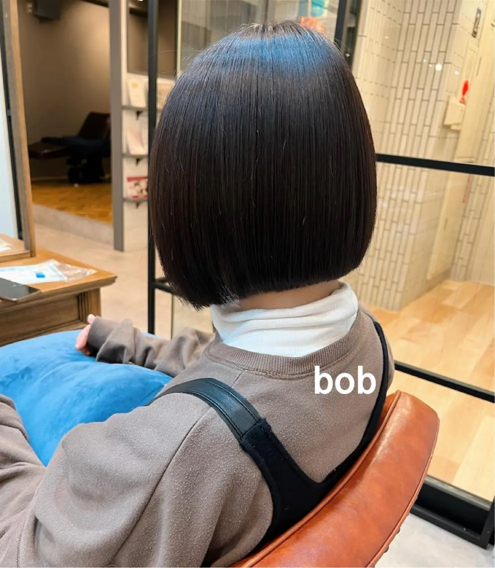 ミディアム カラー ボブ カット ヘアカラー ナチュラルなショート 北本空河のヘアスタイル