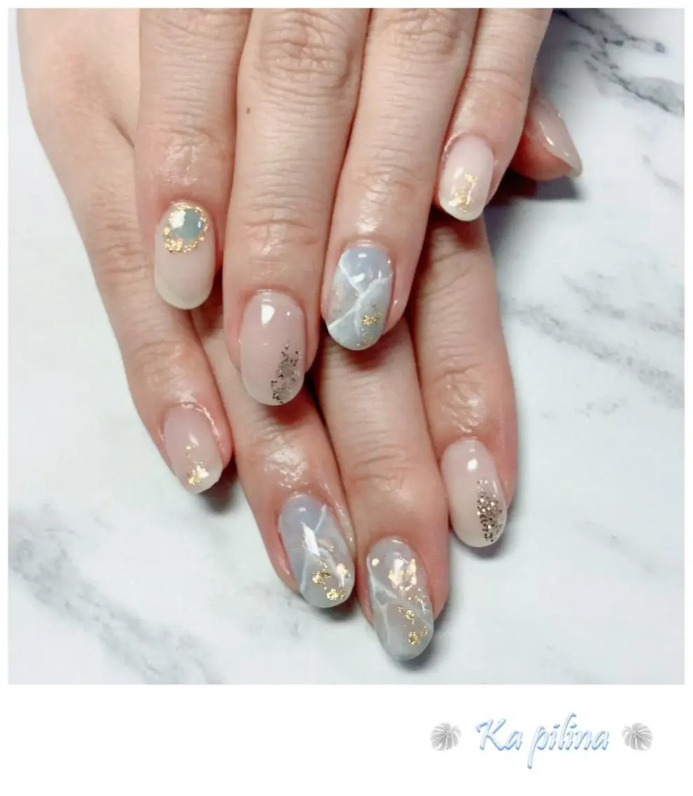 ネイル 大理石ネイル(マーブル) ニュアンスネイル Nail salon Ka pilinaのネイルデザイン