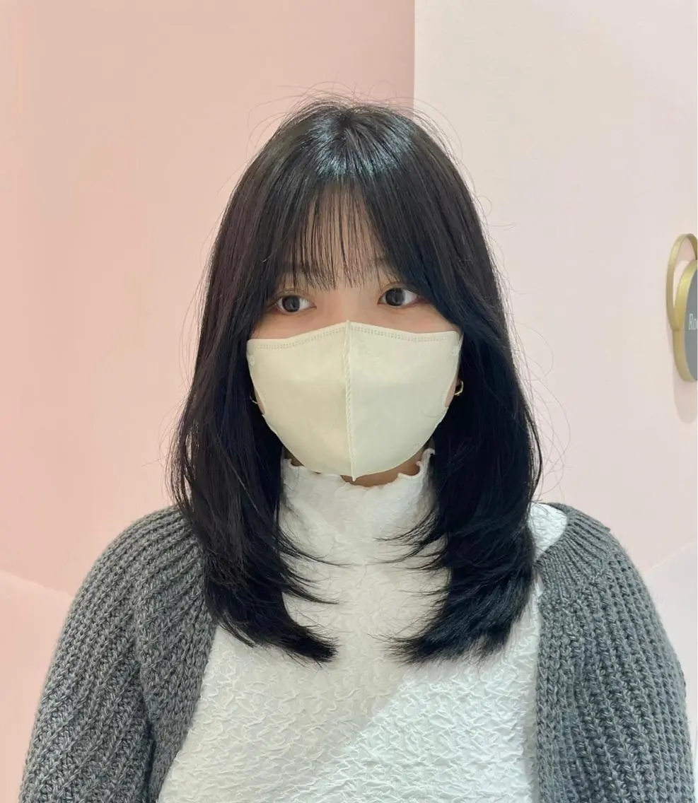 ミディアム ハイレイヤー 韓国風ヘア レイヤーカット カット ヘアカラー トリートメント ❤︎︎韓国ヘア❤︎︎ 𝑺𝒉𝒊𝒉𝒐のヘアスタイル