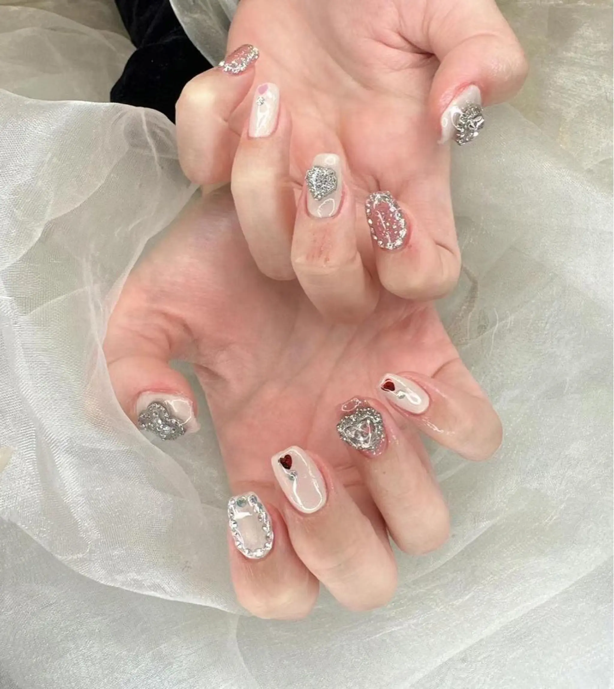 ネイル ハート 赤色 Babarla Nailのネイルデザイン