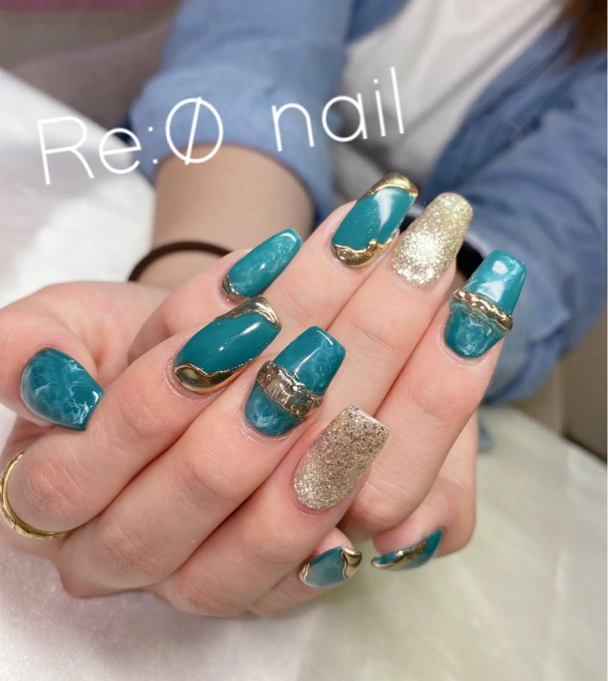 ネイル 大理石ネイル(マーブル) ハンドネイル Re:Ø nail 🩵TSUJIのネイルデザイン