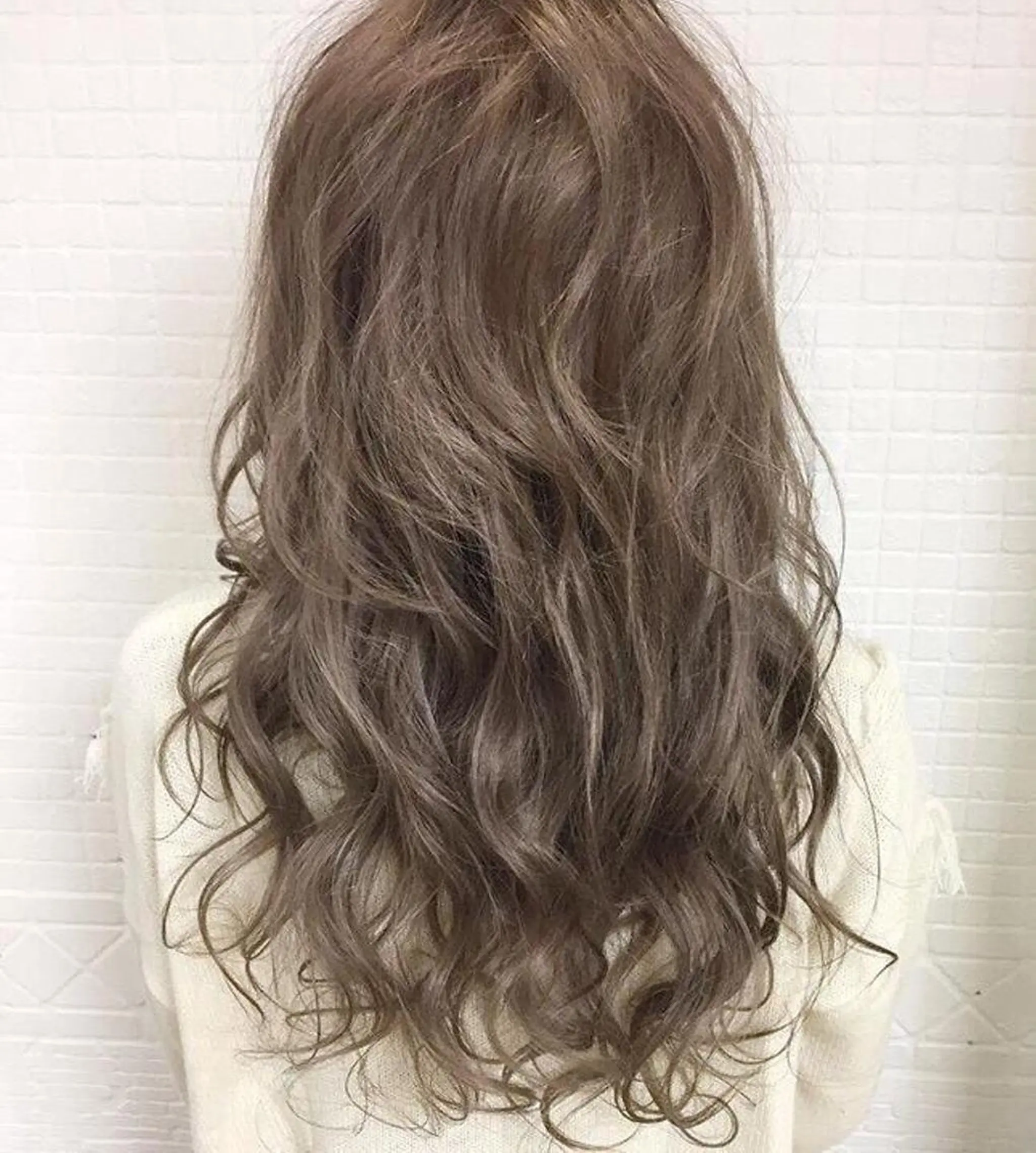 ロング カラー パーマ ヘアアレンジ チビ編み込みエクステ シールEXどぅ〜すのヘアスタイル