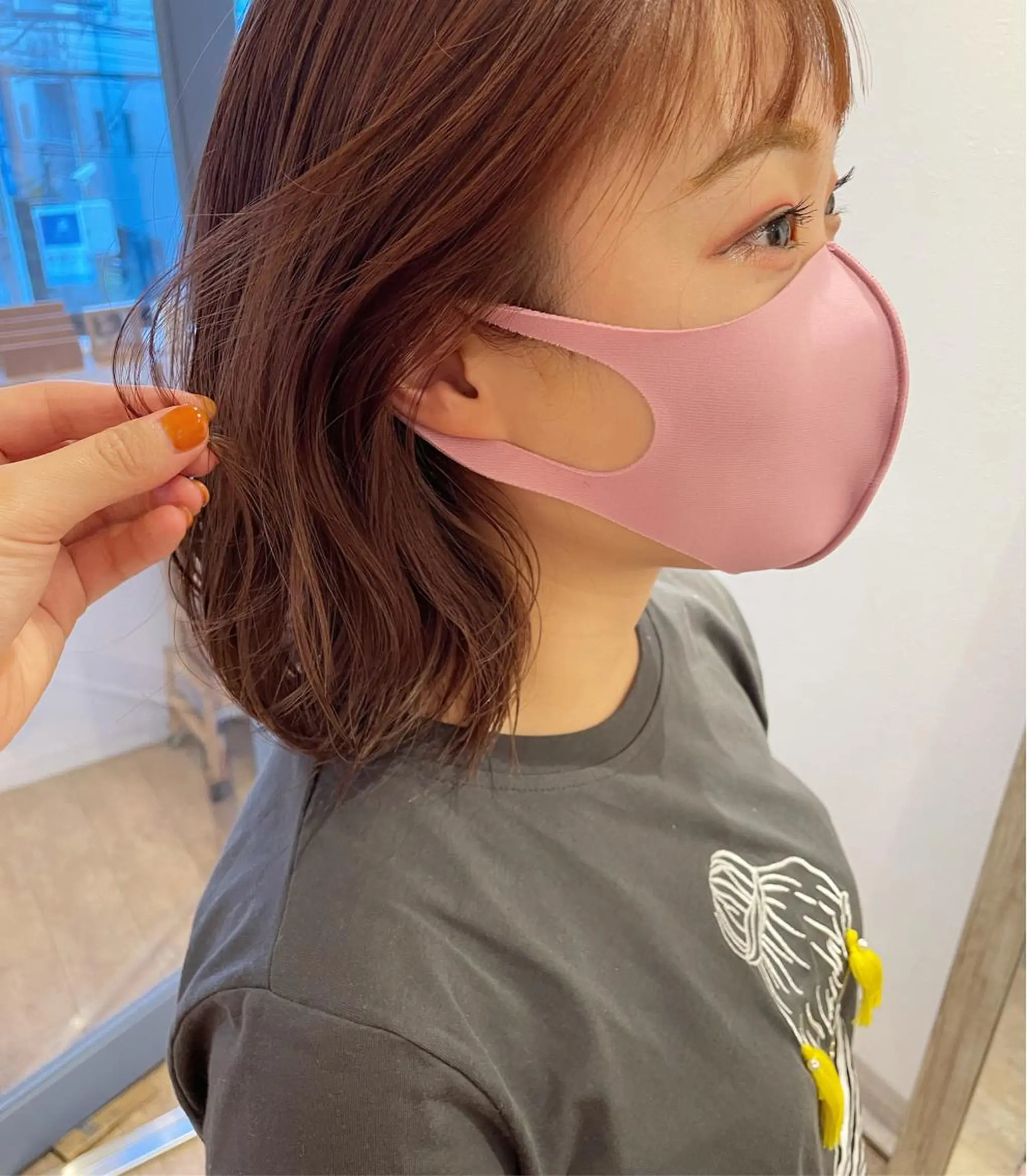 ミディアム カラー パーマ ヘアアレンジ ブリーチ 透明感カラー ブリーチなしカラー 透明感color 🥣suzunaのヘアスタイル