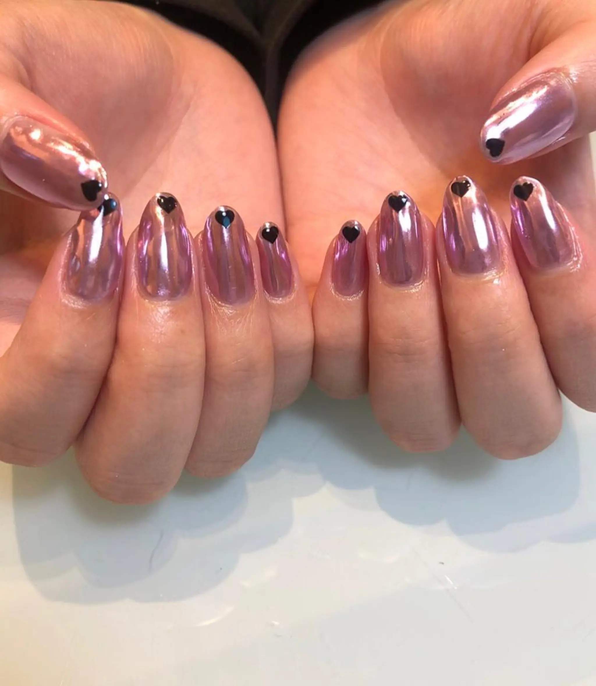 ネイル ミラーネイル パープル ハンドネイル ハンドケア 西日暮里駅徒歩1分/ NAIL106Gのネイルデザイン