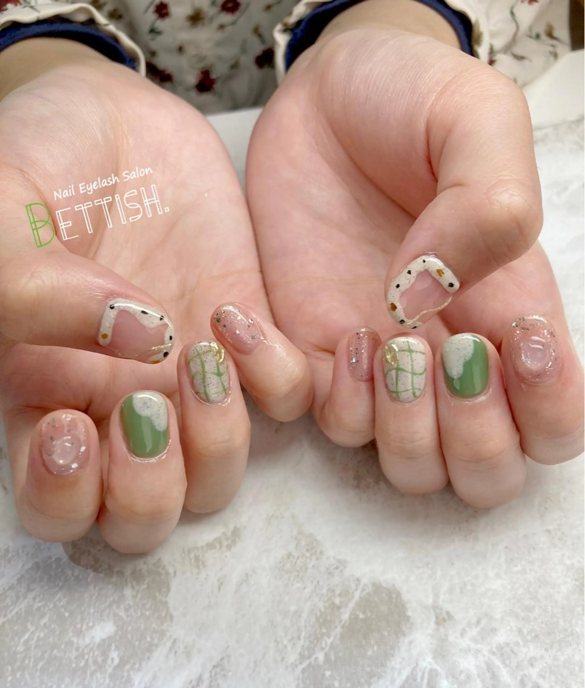 ネイル グリーン 春ネイル ハンドネイル BETTISH. KUMIKO☺︎︎のネイルデザイン