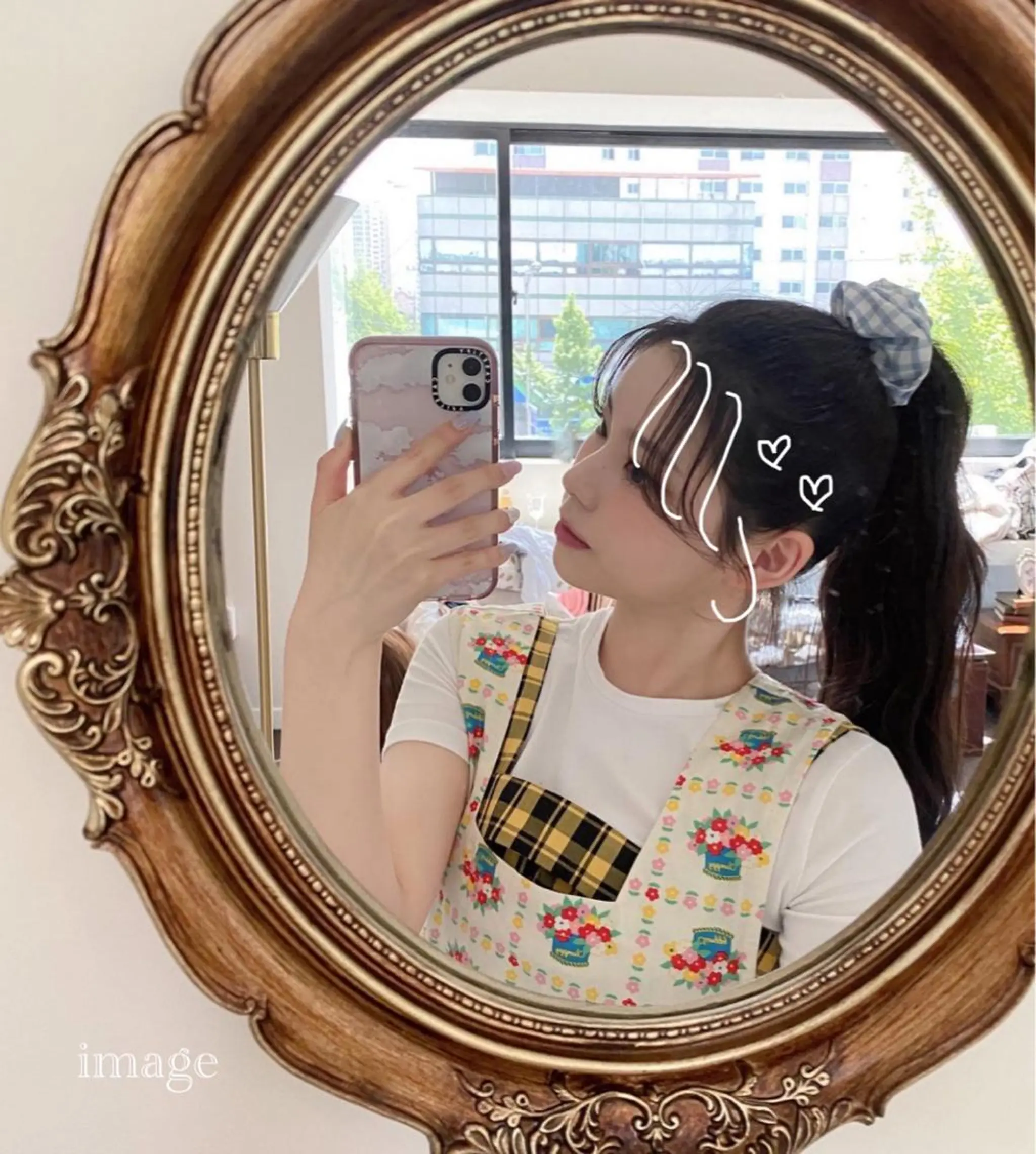 ロング 顔周りカット カット yu-ri🩷 韓国ヘアのヘアスタイル