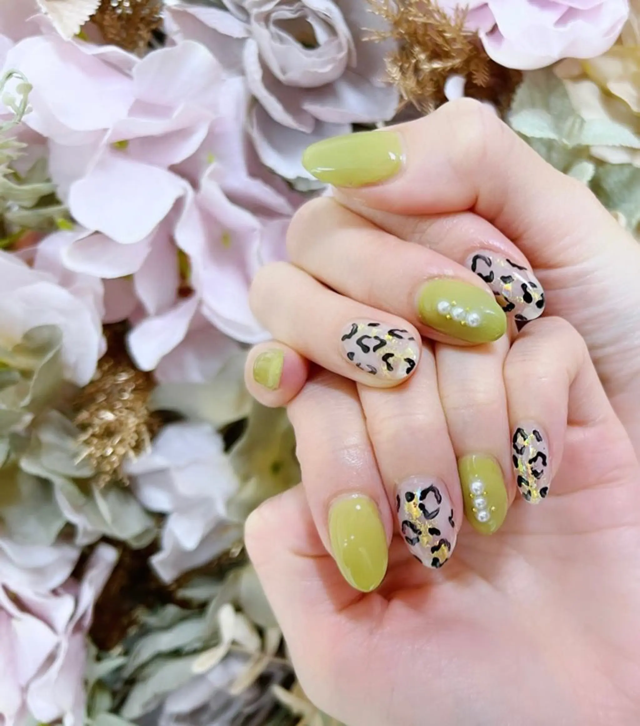 ネイル アニマル柄 ハンドネイル はあとねいる 安佐南店のネイルデザイン