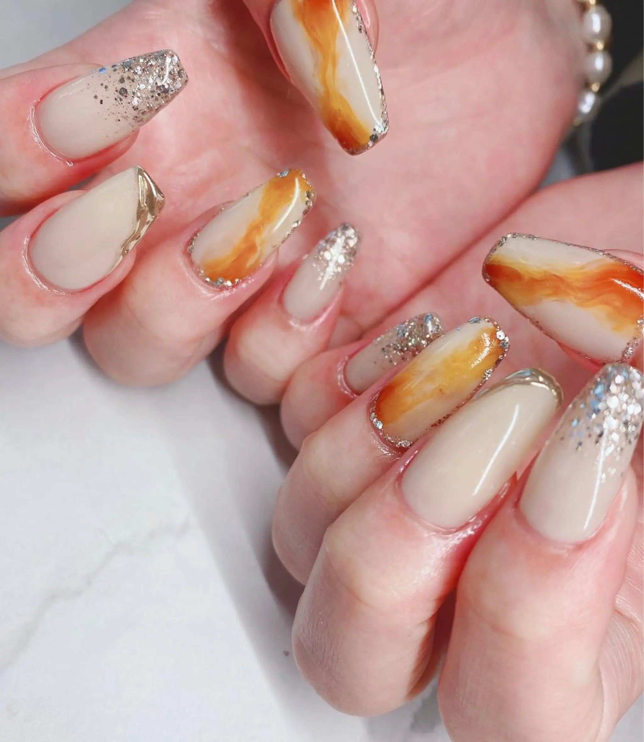 ロング ハンドネイル NAILSALON 🍔Timna🍟のネイルデザイン