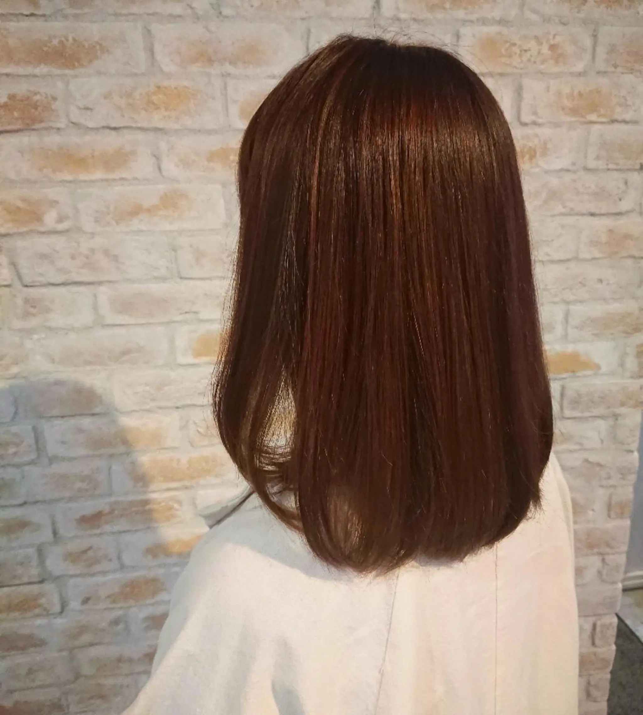 ミディアム カラー ブラウンカラー レッドカラー レッドブラウン 赤松 摩美のヘアスタイル