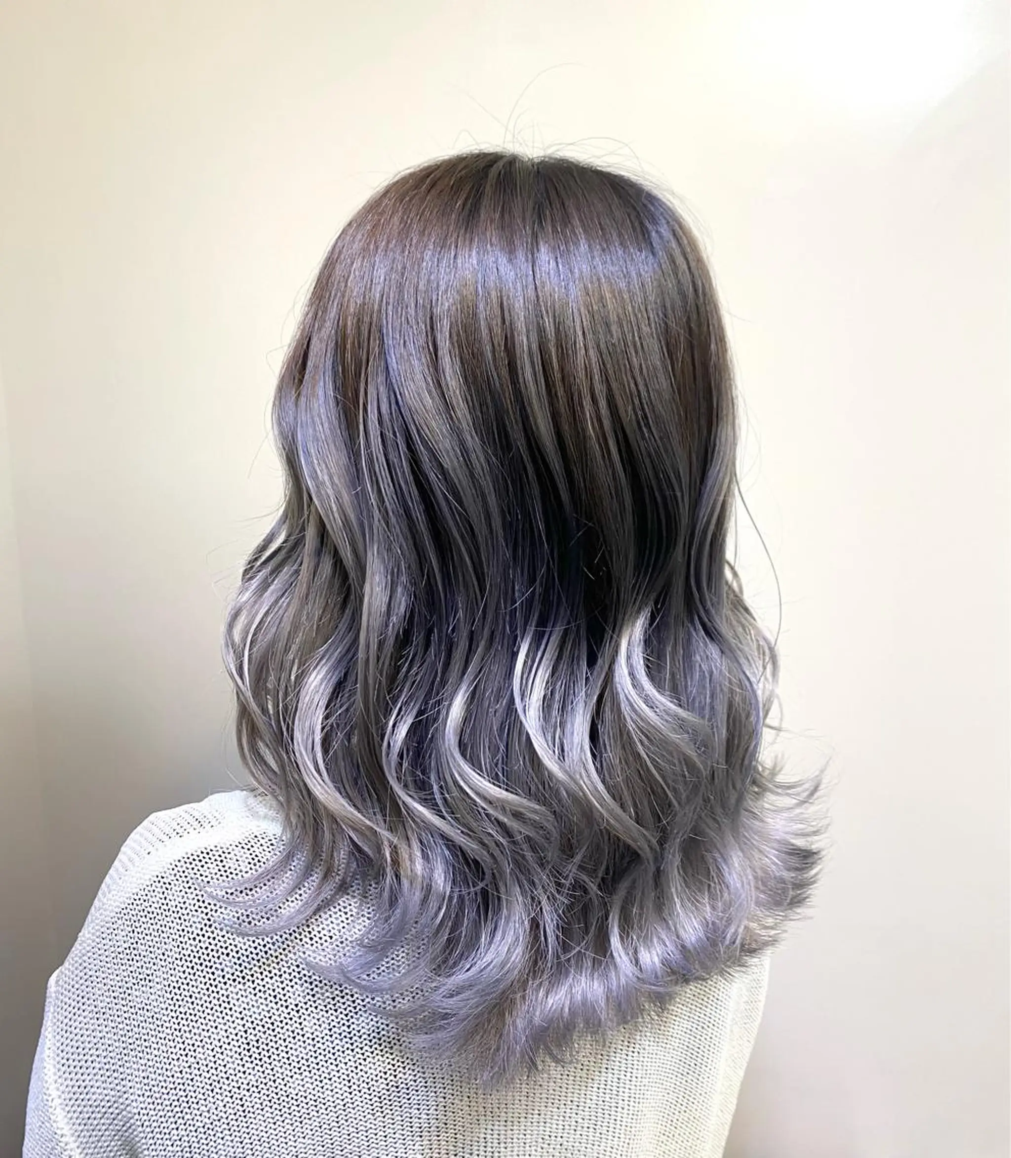 セミロング カラー ヘアカラー ブリーチ毛対応酸性 ストレート🌈サキのヘアスタイル