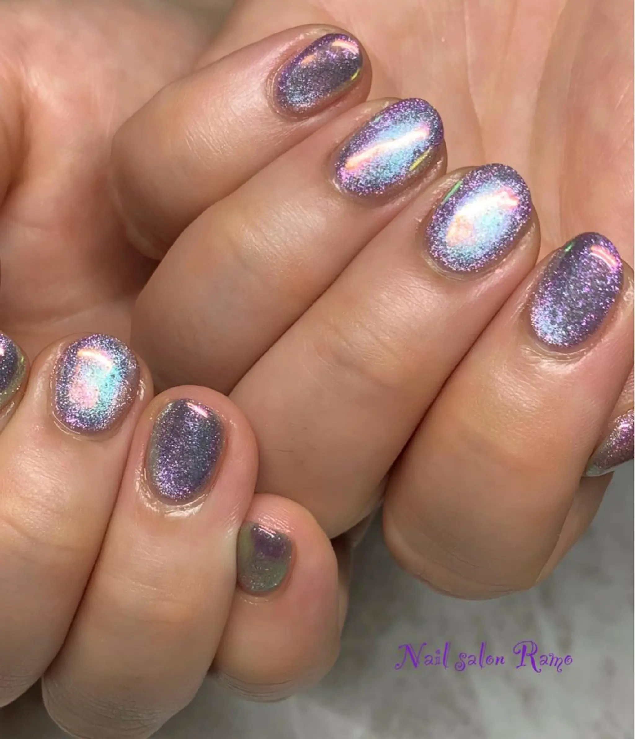 ネイル アートネイル ブルー ジェルネイル マグネットネイル パラジェル Nail salon Ramo所属・松田 祥子のネイルデザイン