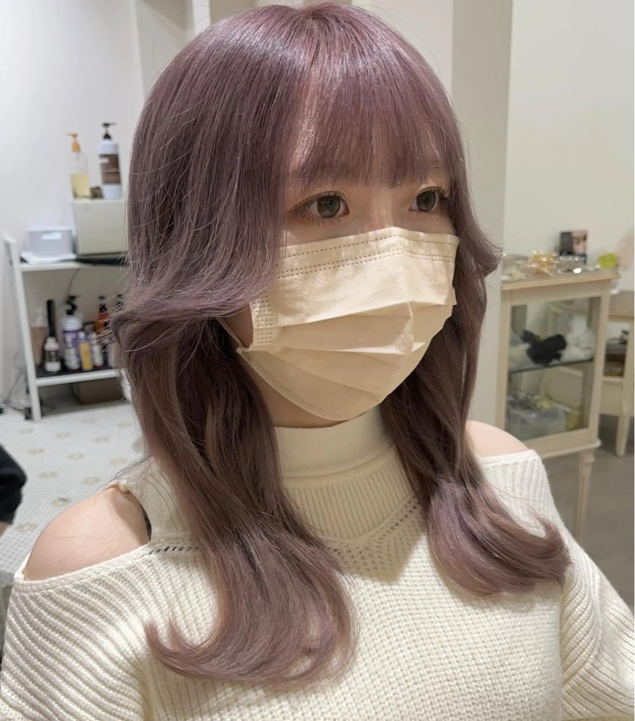 ミディアム カラー MOE🐈‍⬛🎀 エクステ/ワンホンのヘアスタイル