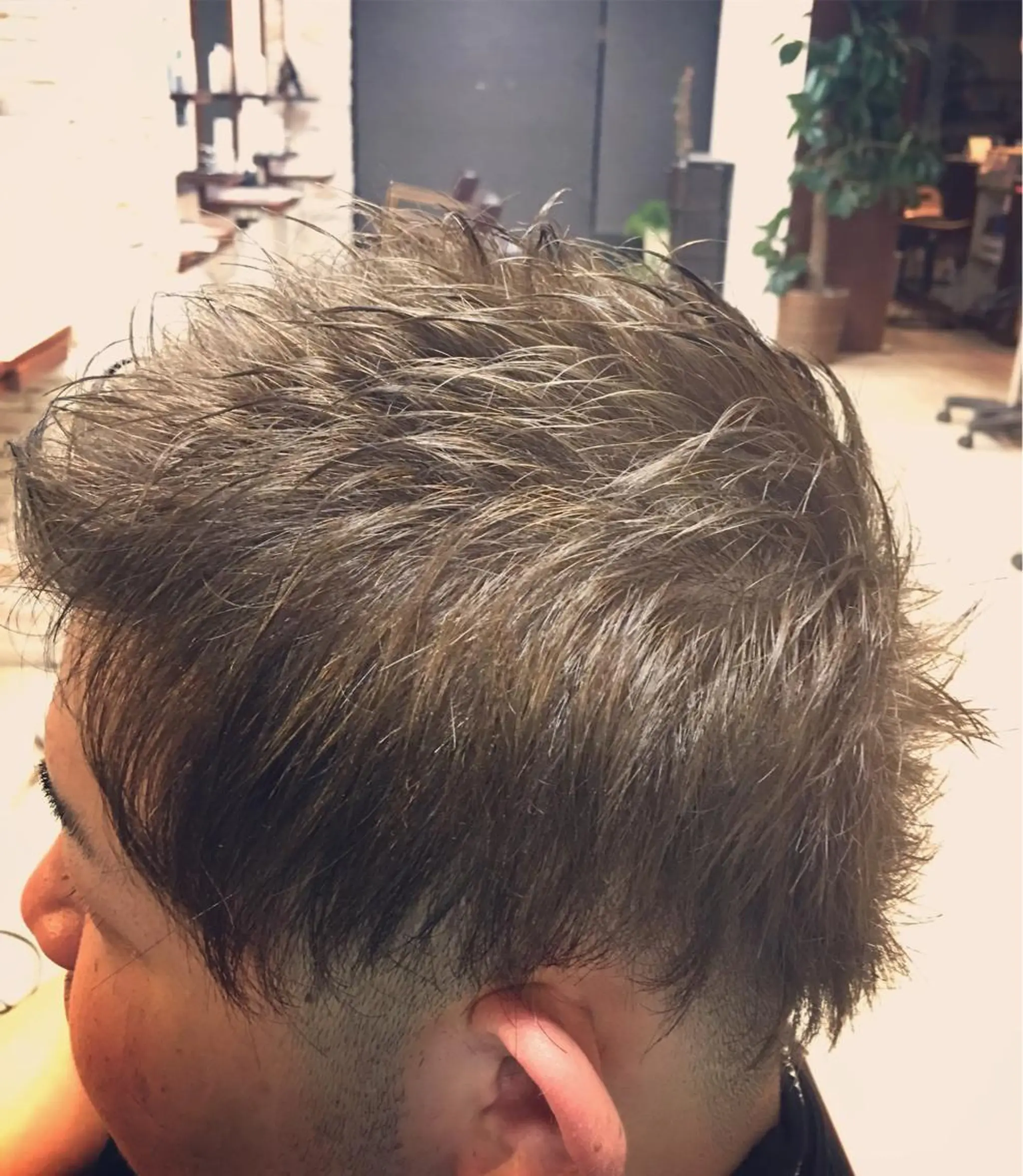 ショート カラー メンズ アッシュ カット ヘアカラー 田中 就のヘアスタイル