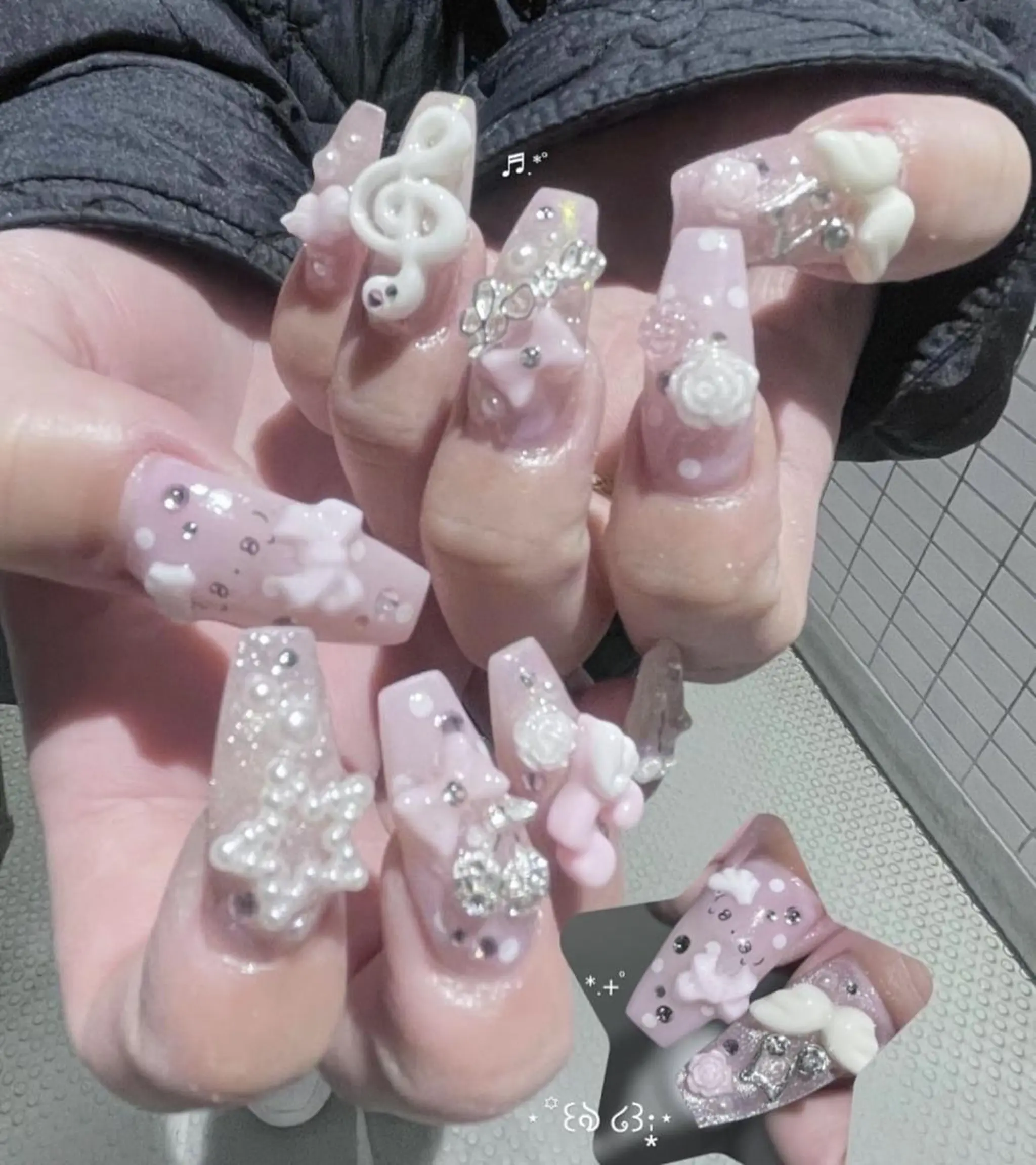 ネイル 長さ出し フレンチネイル グラデーション 卒業式 マグネットネイル Sora nail 長さ出し専門店のネイルデザイン