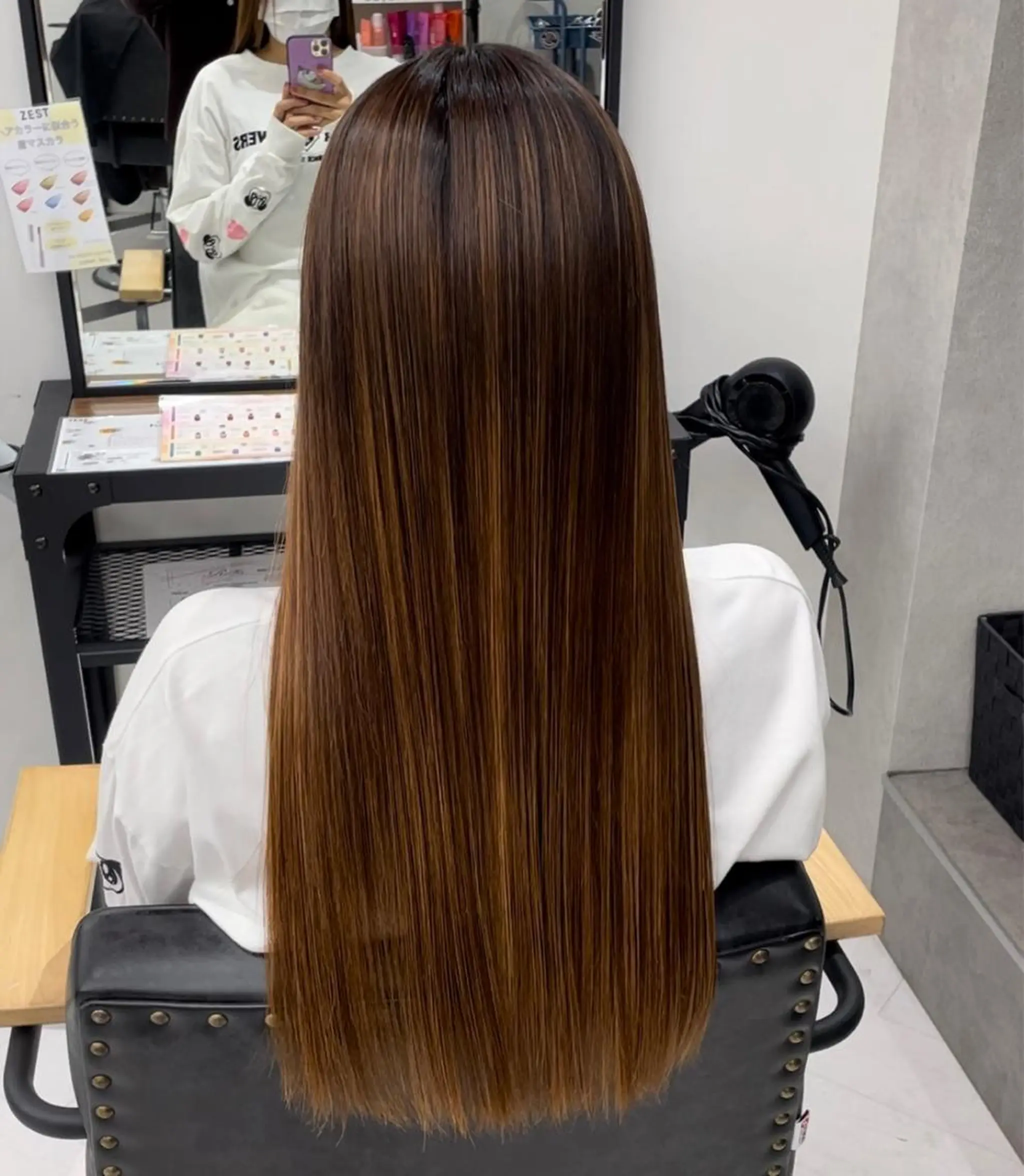 ロング カラー パーマ ヘアアレンジ メンズ キッズ ネイル マツエク・マツパ アイブロウ mona/ ストレートスタイル✨のヘアスタイル