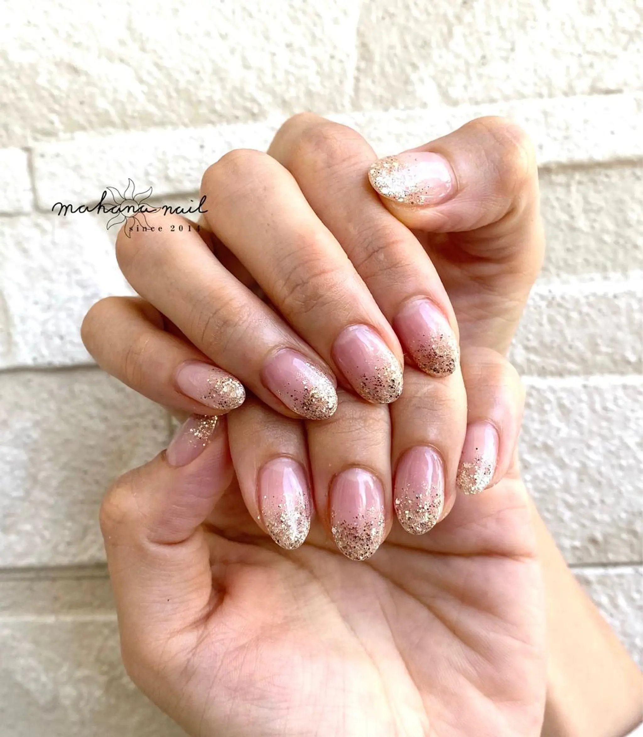 ネイル クリアネイル グラデーション ラメ(グリッター) ラメグラデーション mahana nailのネイルデザイン