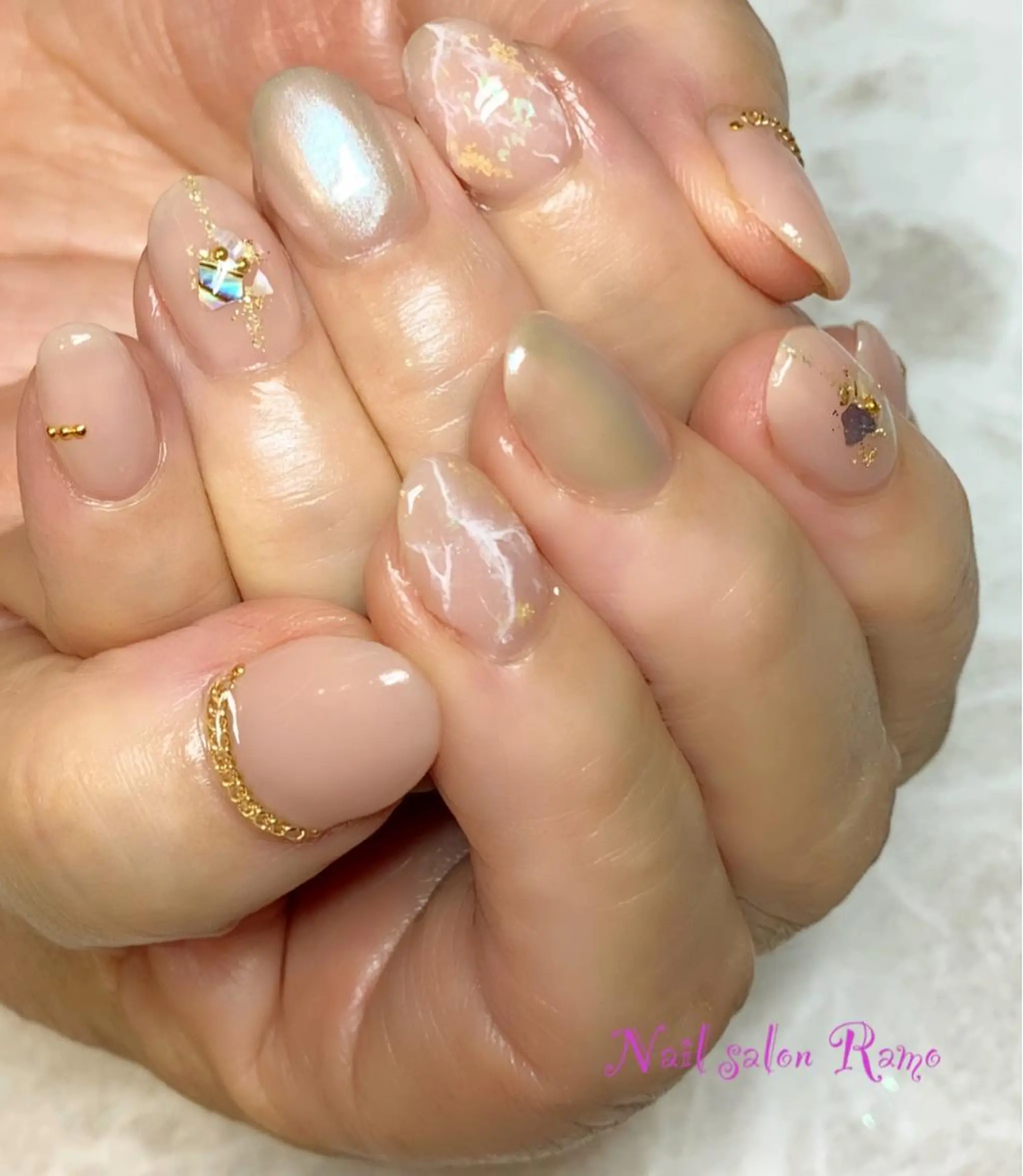 ネイル アートネイル ブルー ジェルネイル ワンカラーネイル パラジェル 松田 祥子のネイルデザイン