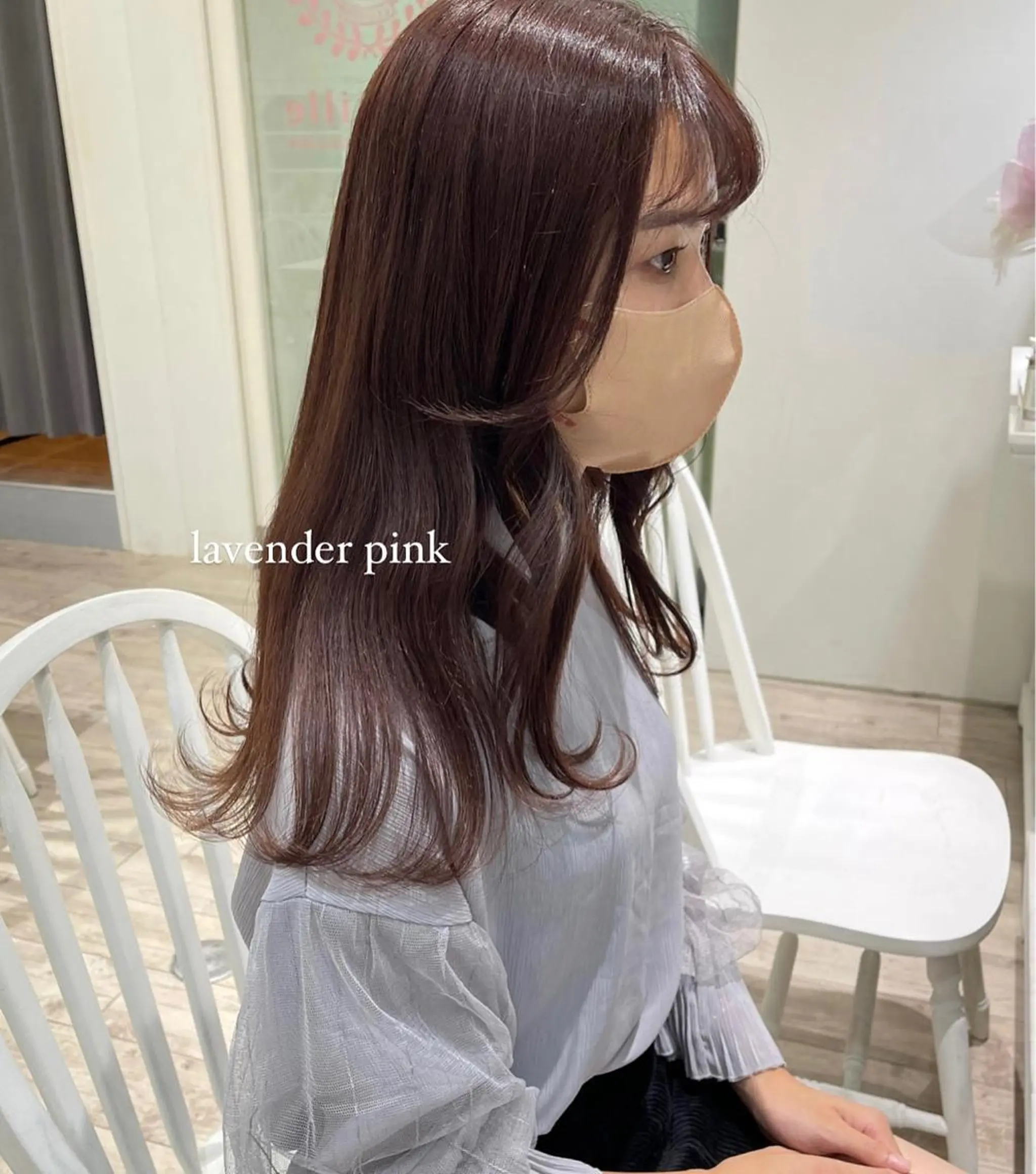 カラー ブリーチ ラベンダーカラー ラベンダーピンク ブリーチなしカラー ピンクカラー 盛れる顔まわり✨🎀 レイヤー別所好葉のヘアスタイル