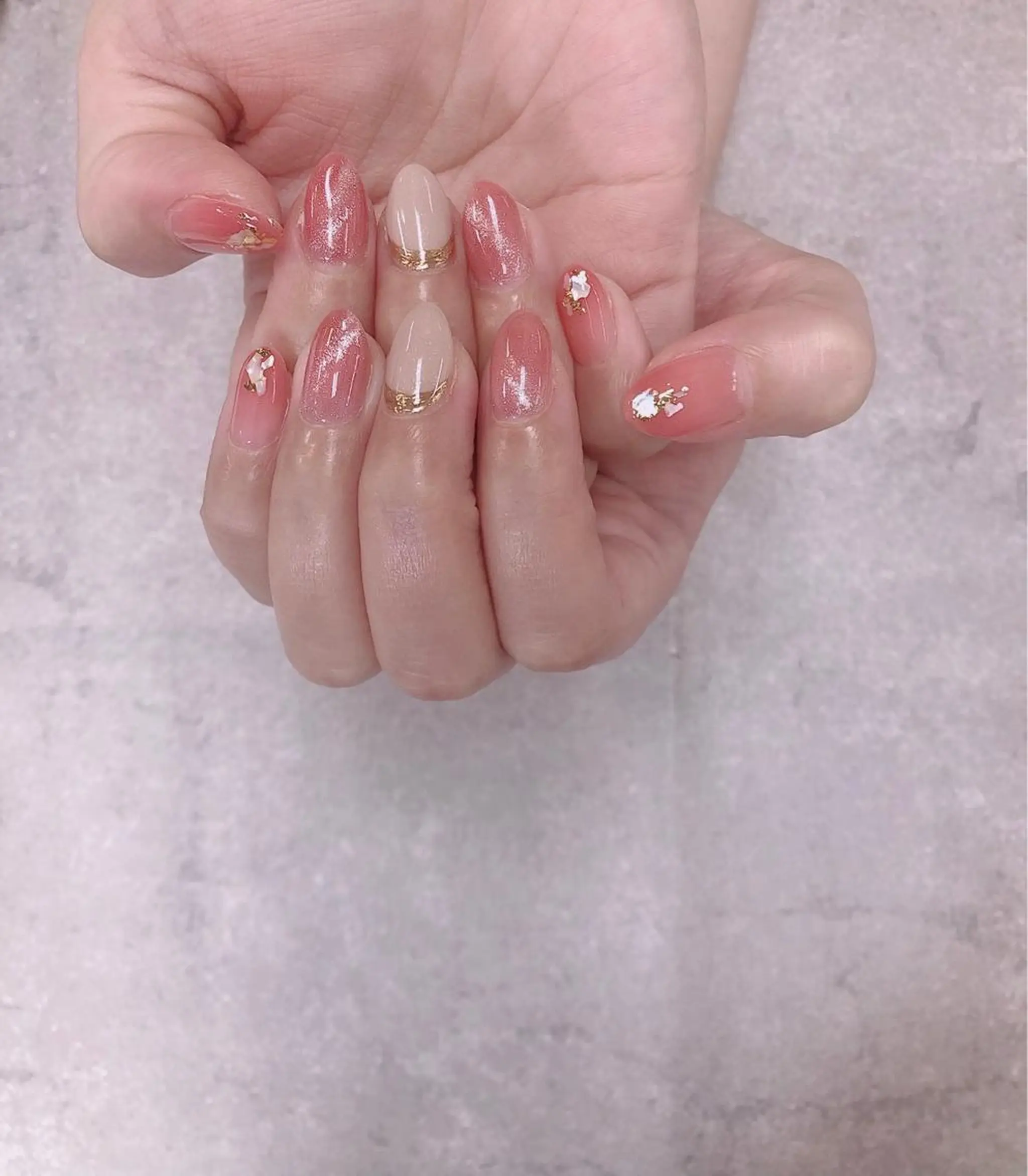 ネイル マグネットネイル ミラーネイル ピンク FASTNAIL PLUS 新宿店のネイルデザイン