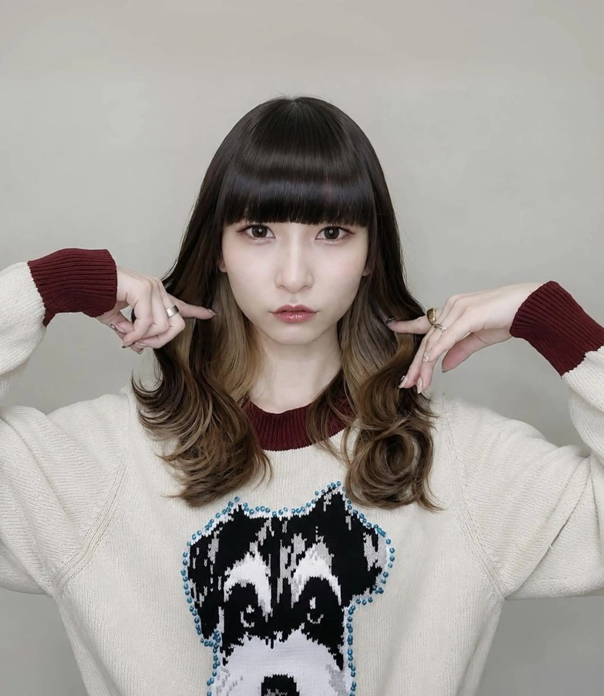 ミディアム カラー ベージュカラー インナーカラー ミルクティーベージュ ヘアカラー トリートメント ハネエクステ表参道/ 羽エクステSpicaのヘアスタイル