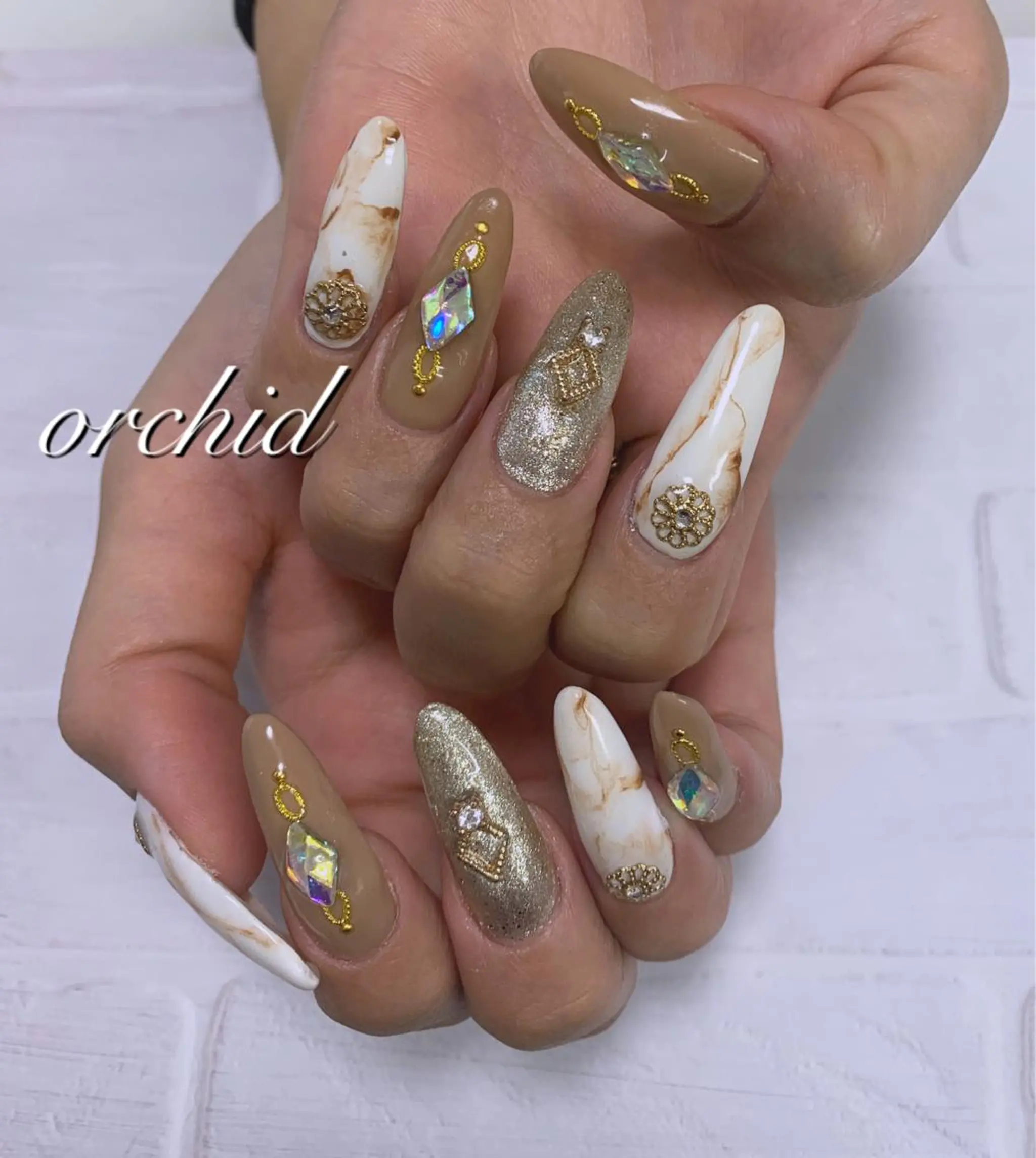 ネイル ロングネイル スカルプネイル orchid ♡オーキッドのネイルデザイン