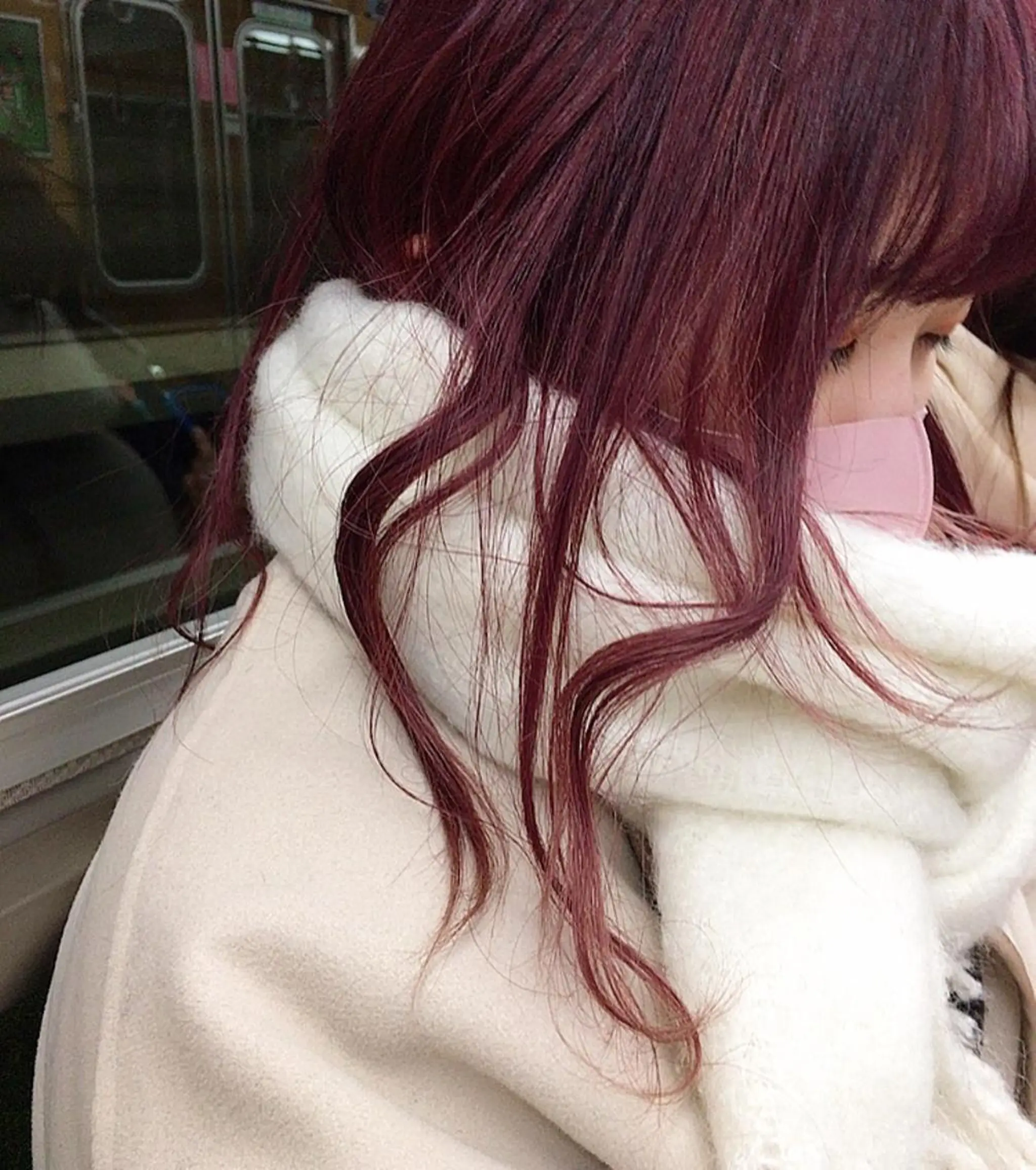 セミロング カラー ピンクカラー ♡透明感/艶カラー/ M a I ♡のヘアスタイル