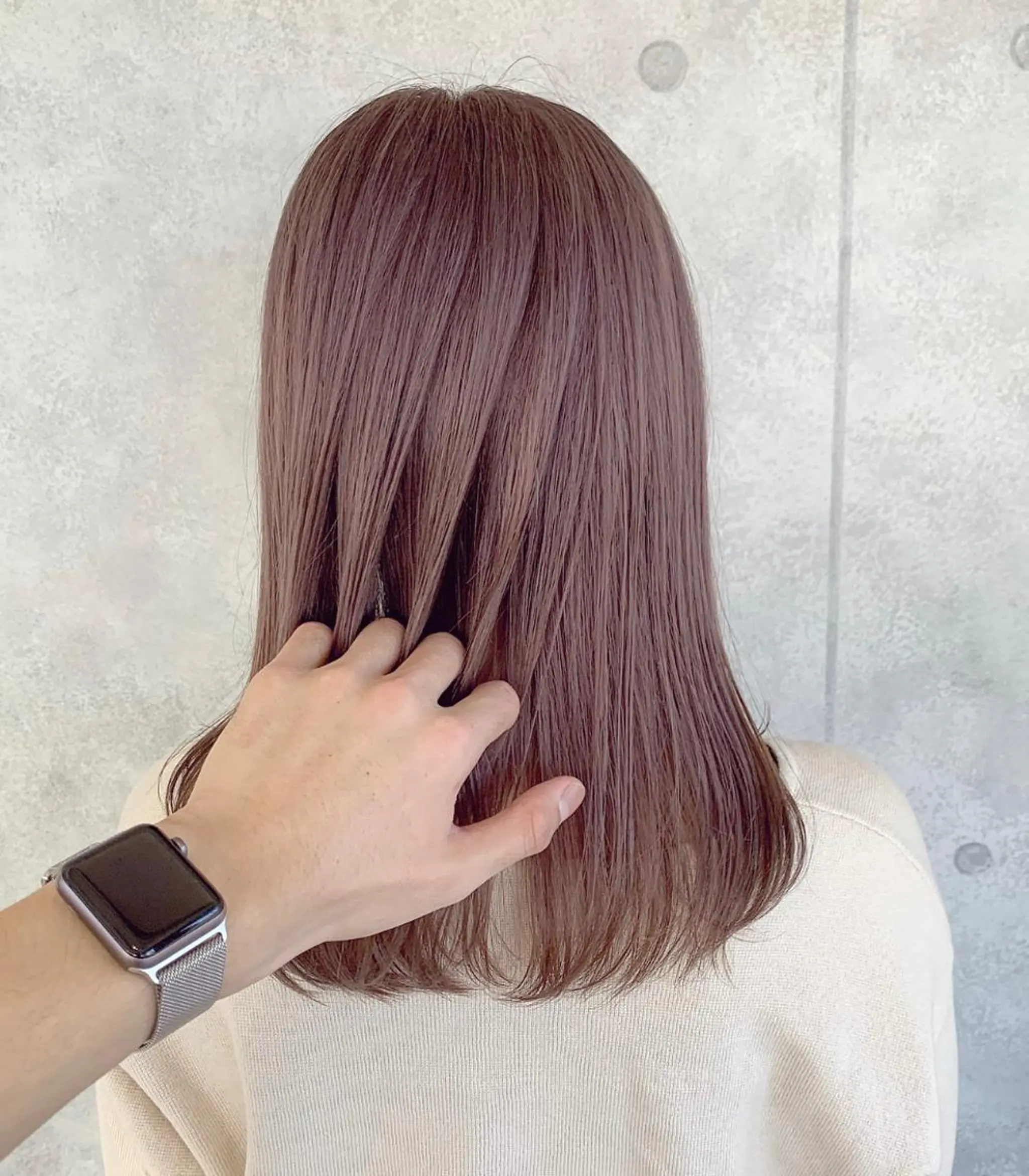 セミロング カラー ベージュカラー ブリーチ ケアブリーチ ピンクカラー ピンクベージュ ブリーチソムリエ認定 梅田茶屋町Eir辻のヘアスタイル