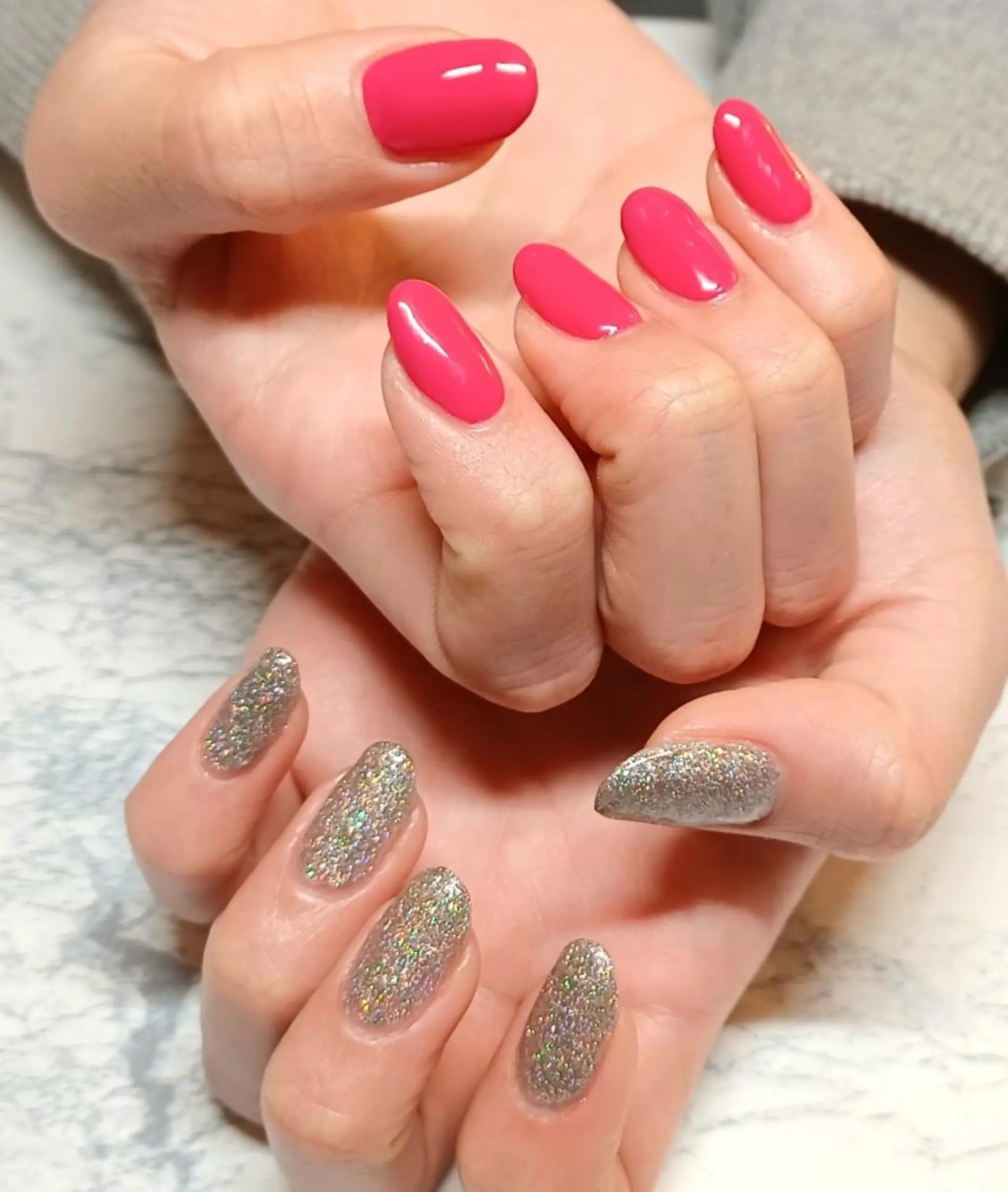 ネイル オーロラネイル ラメ(グリッター) ピンク Micky nail chikushinoのその他イメージ