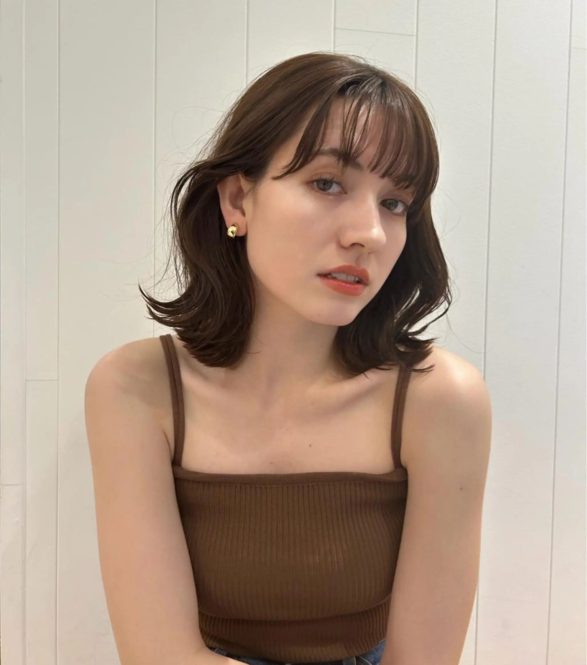 セミロング カラー カット ヘアカラー トリートメント 顔周り/レイヤー 🤍マリノのヘアスタイル