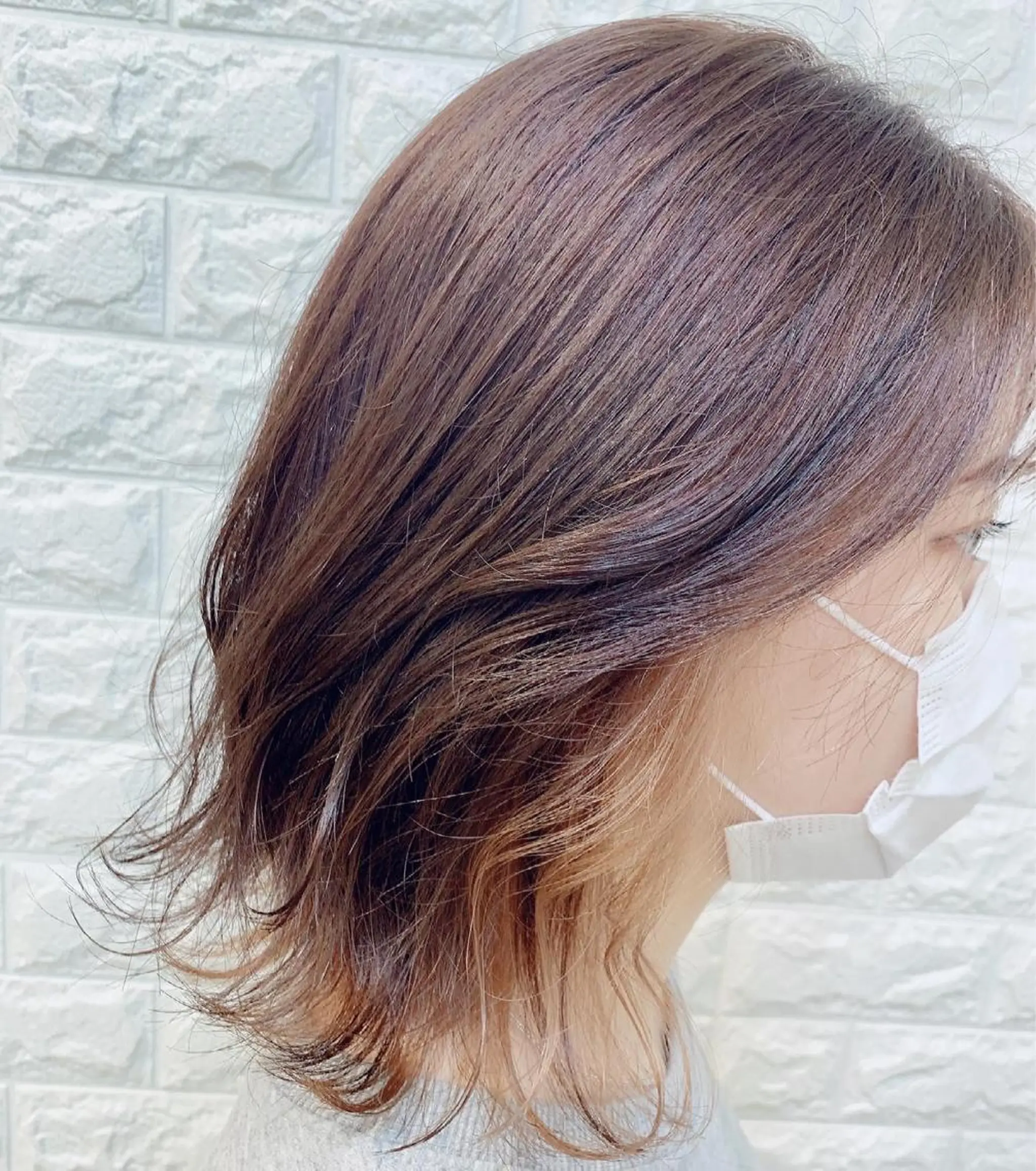 セミロング カラー ヘアカラー 福森 みずきのヘアスタイル