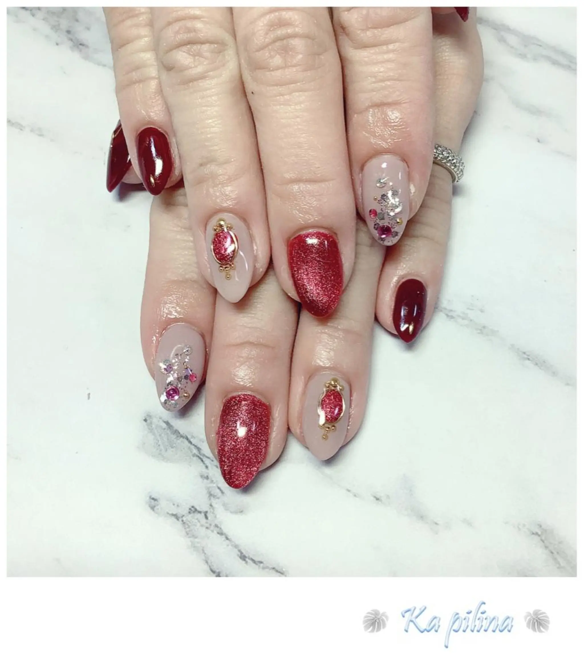 ネイル ボルドー Nail salon Ka pilinaのネイルデザイン